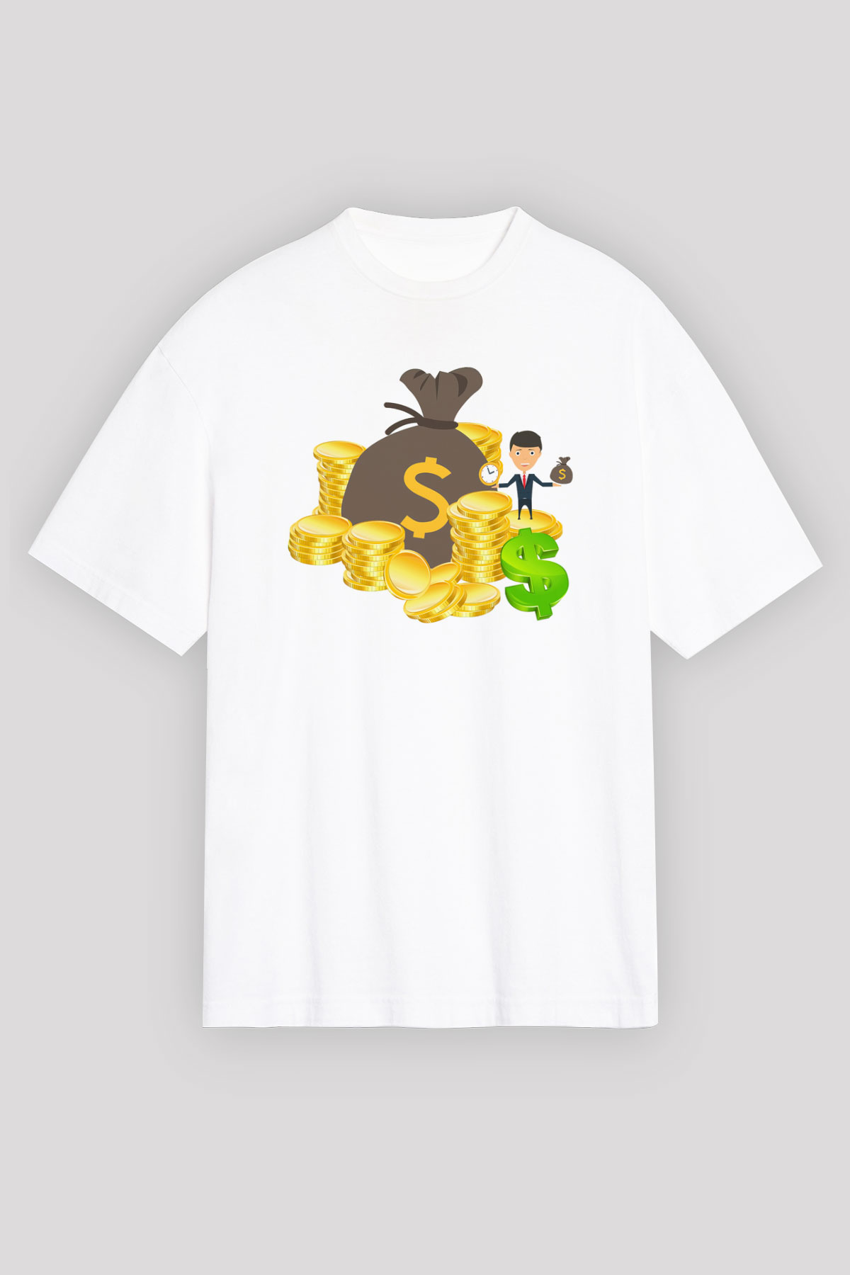 Bankacı Beyaz Oversize Tişört Oversize T-shirt - TişörtFabrikası