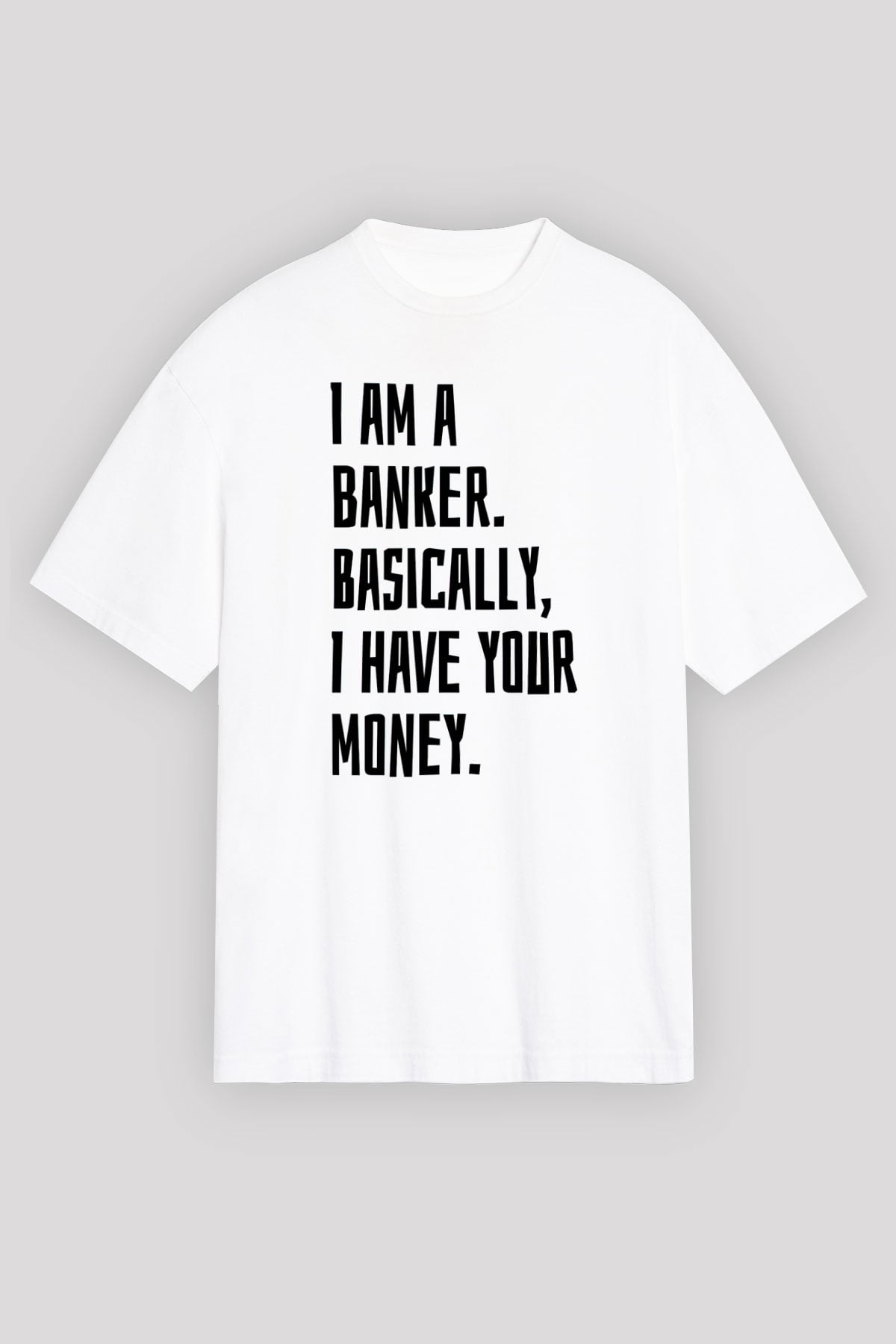 Bankacı Beyaz Oversize Tişört Oversize T-shirt - TişörtFabrikası