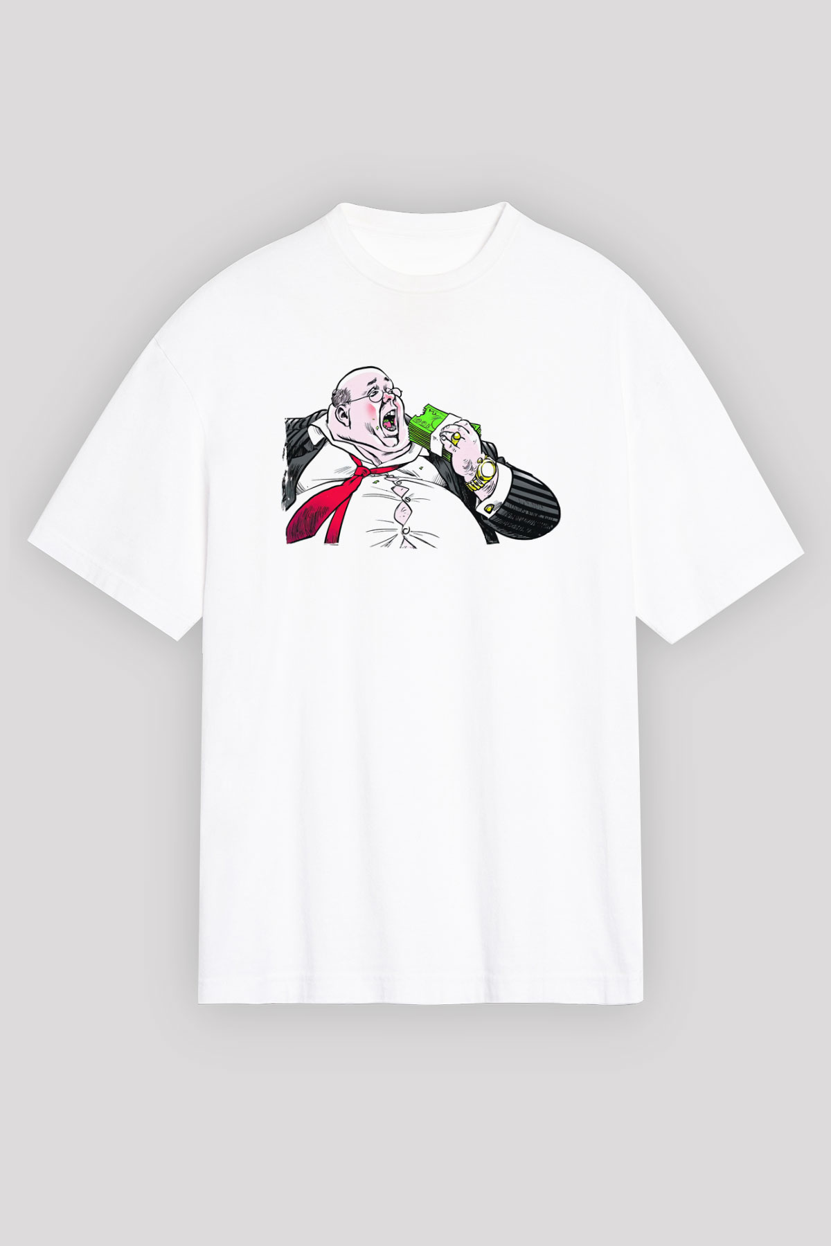 Bankacı Beyaz Oversize Tişört Oversize T-shirt - TişörtFabrikası
