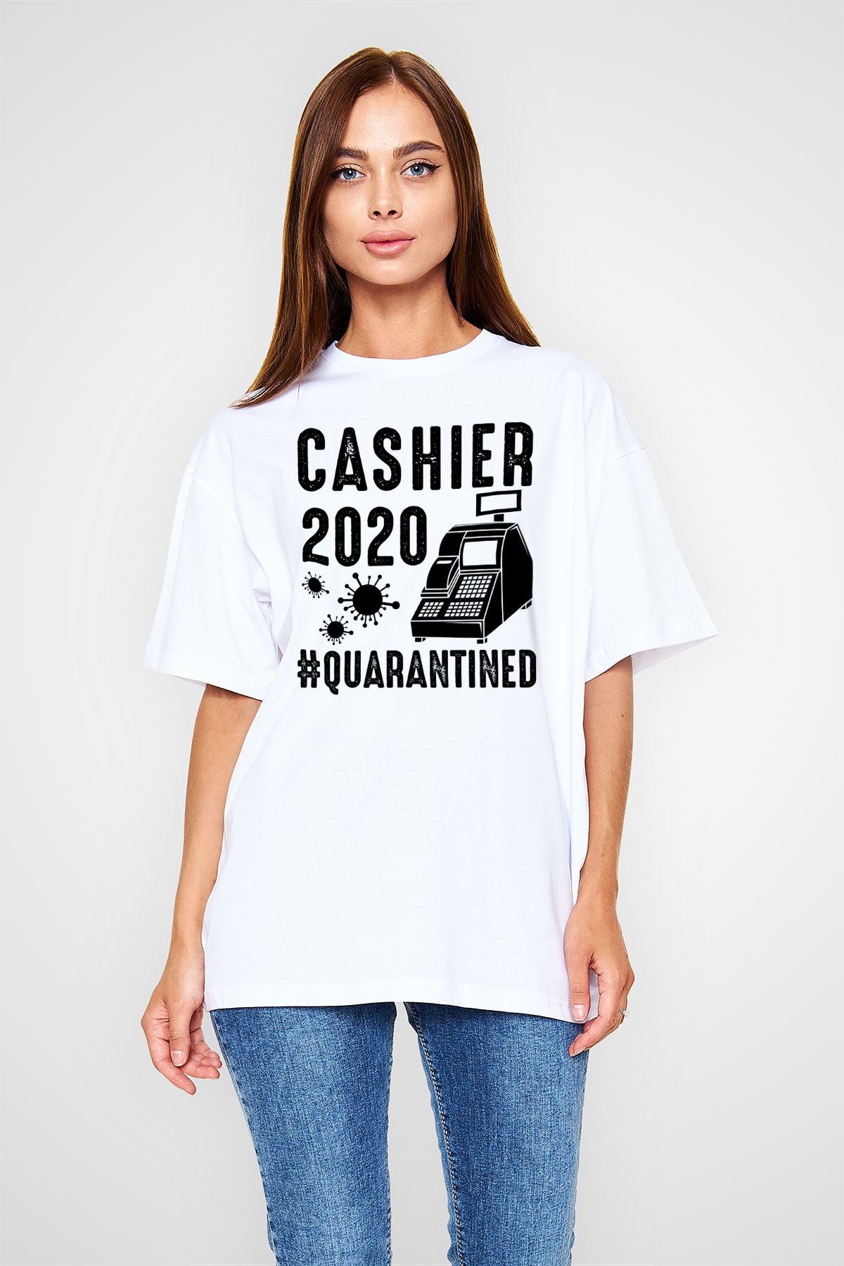 Bankacı Beyaz Oversize Tişört Oversize T-shirt - TişörtFabrikası