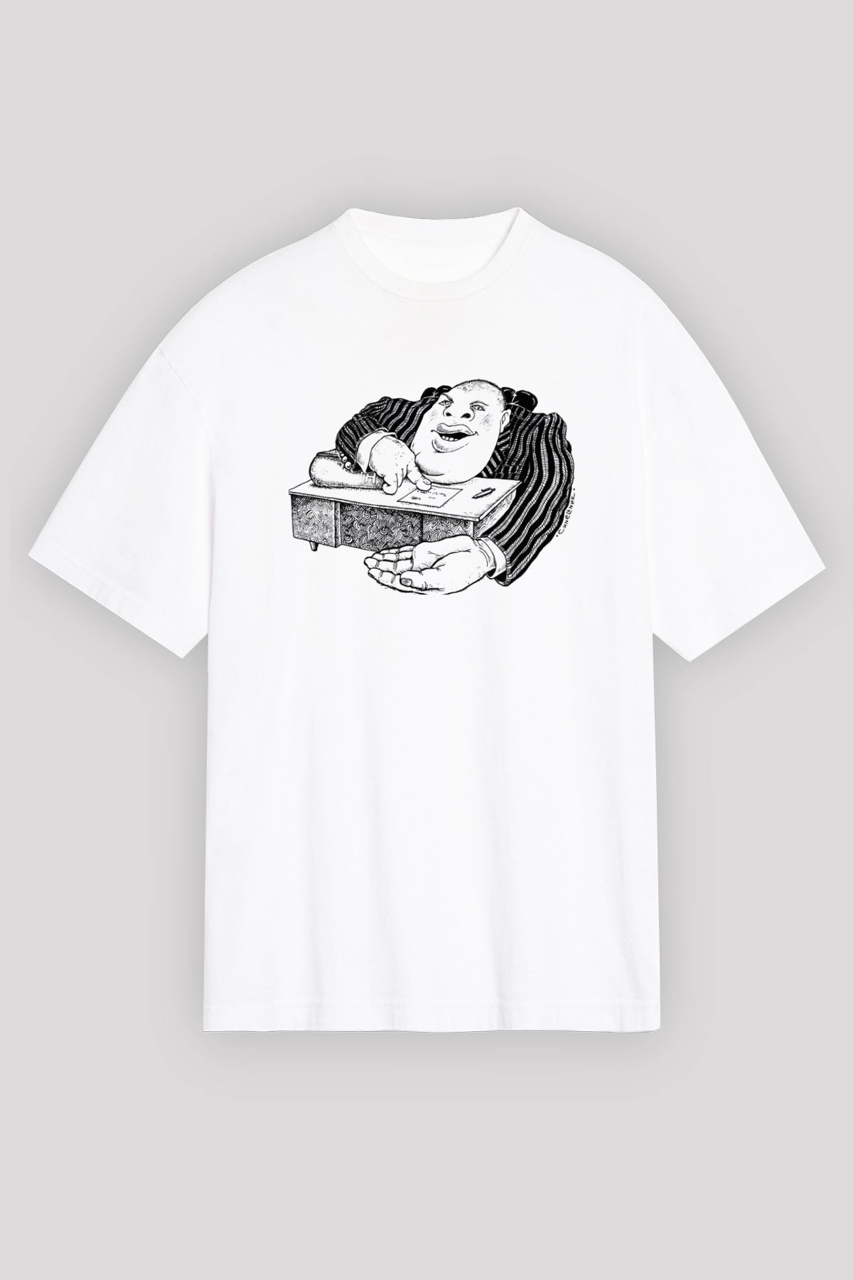 Bankacı Beyaz Oversize Tişört Oversize T-shirt - TişörtFabrikası