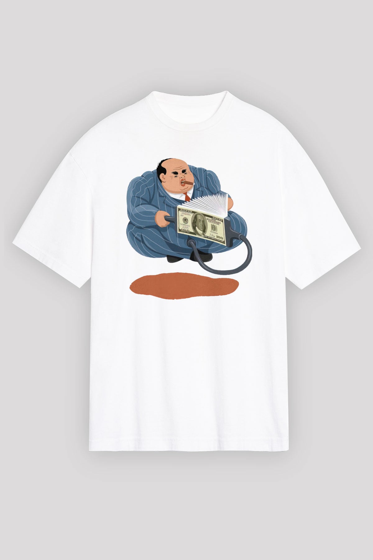 Bankacı Beyaz Oversize Tişört Oversize T-shirt - TişörtFabrikası