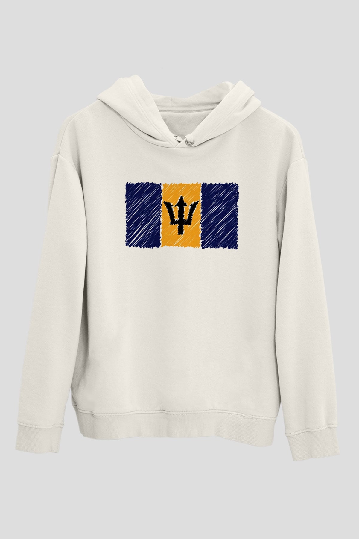 Barbados Beyaz Unisex Kapşonlu Sweatshirt