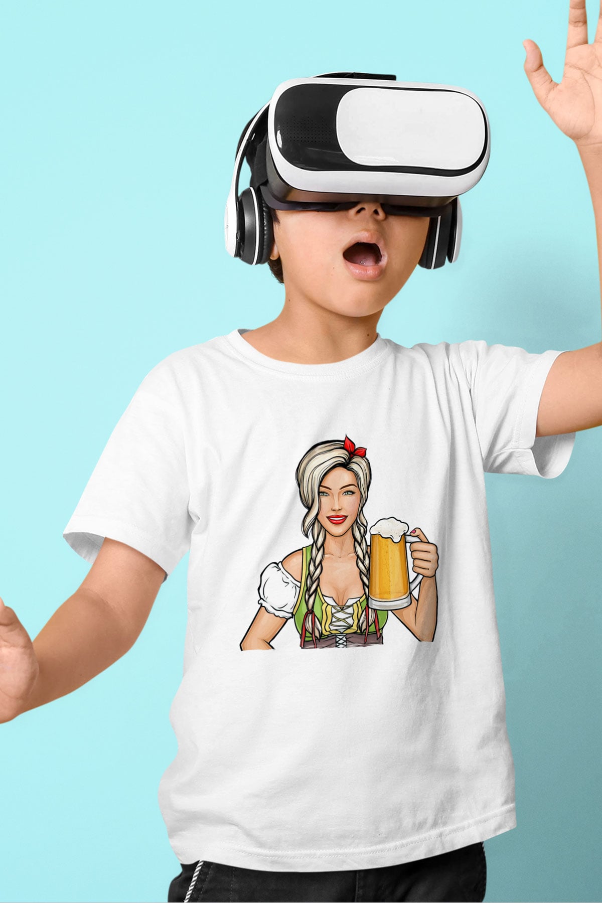 Barmaid Beyaz Unisex Çocuk Tişört
