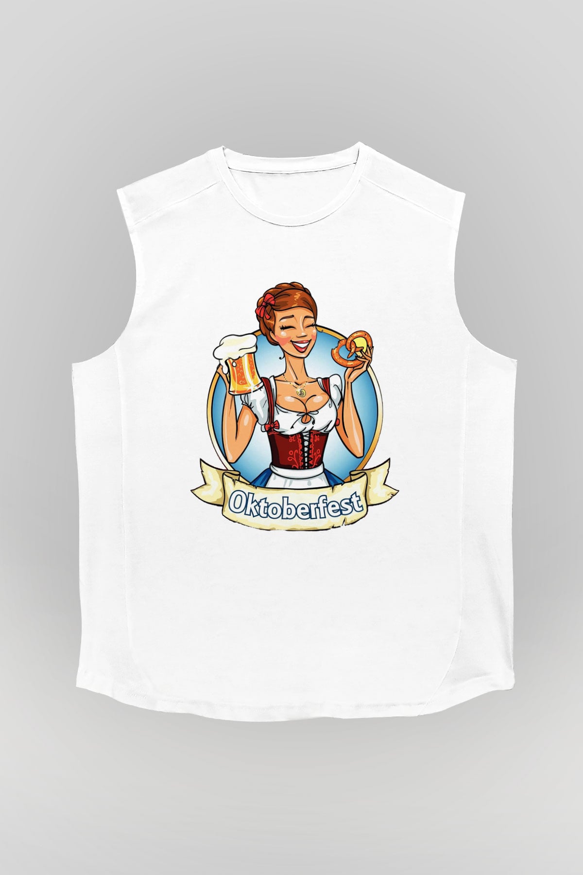 Barmaid Beyaz Unisex Kolsuz Tişört