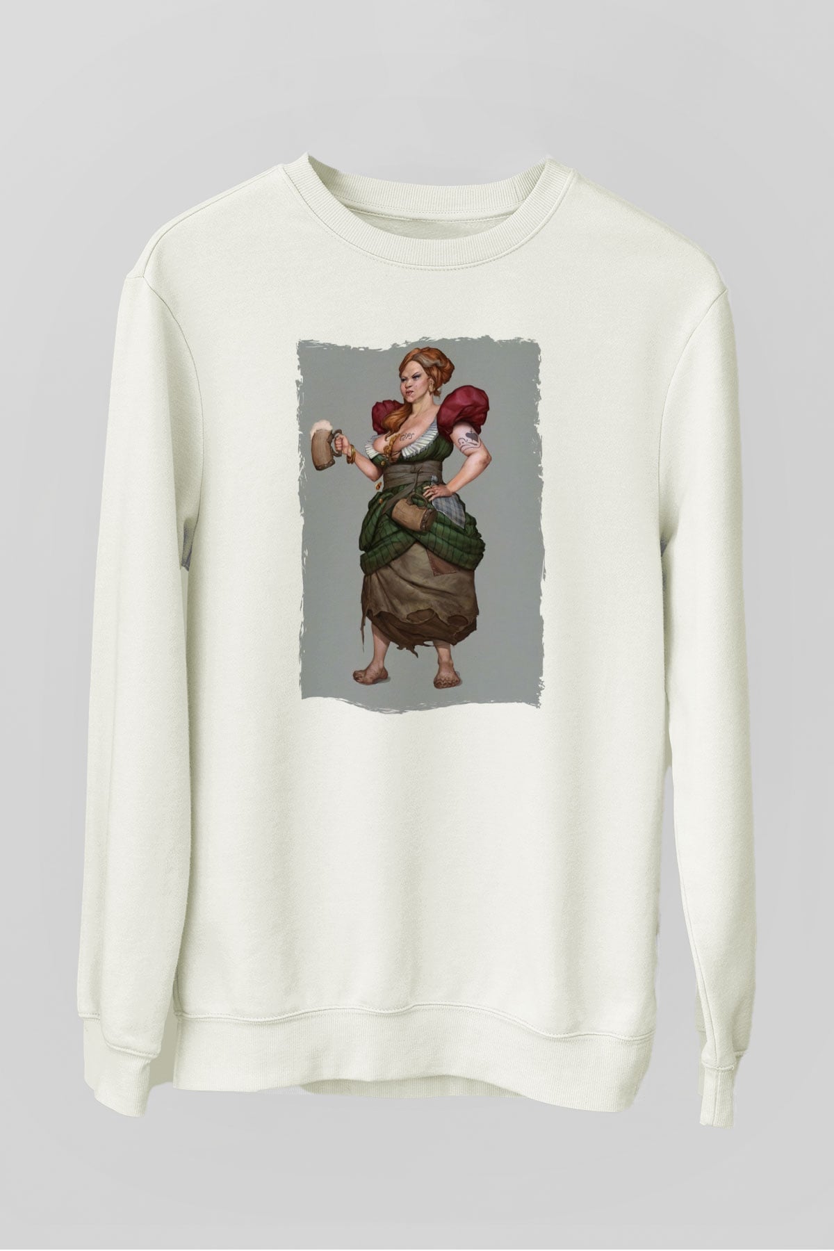 Barmaid Beyaz Unisex Sweatshirt