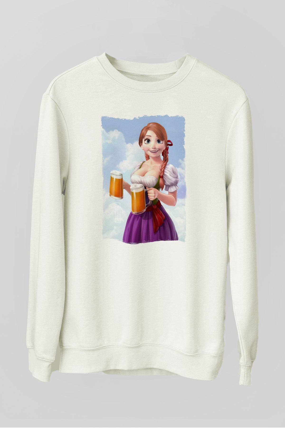 Barmaid Beyaz Unisex Sweatshirt