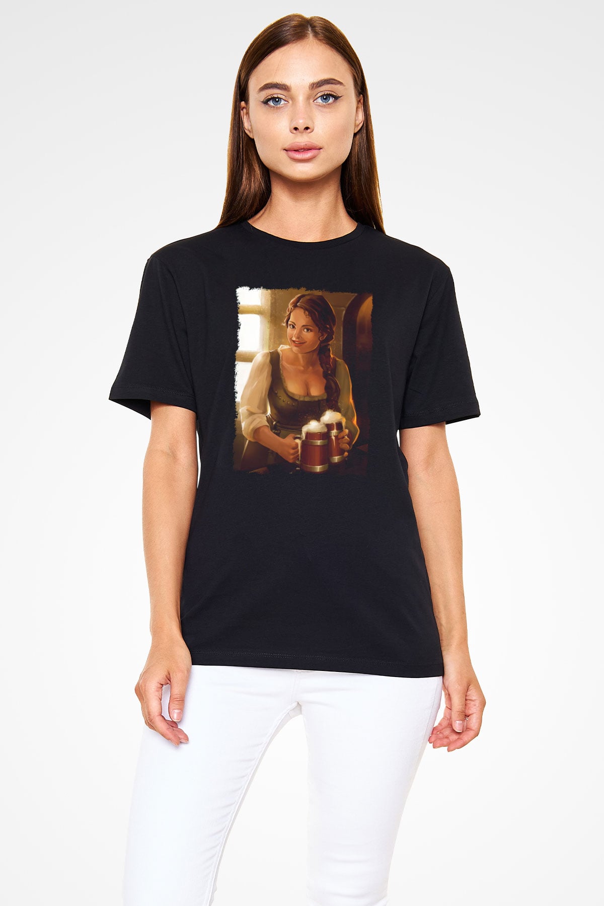 Barmaid Siyah Unisex Tişört T-Shirt - TişörtFabrikası