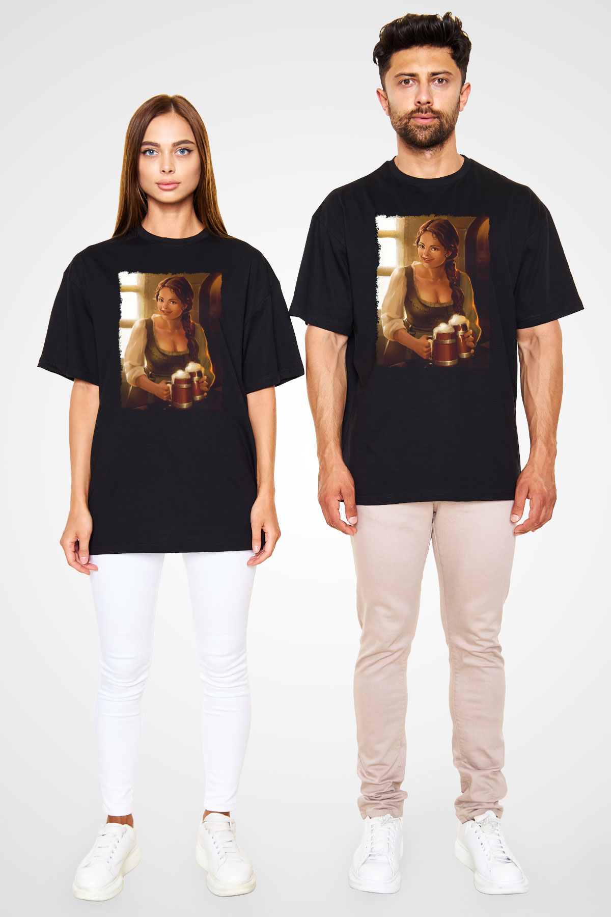 Barmaid Siyah Oversize Tişört Oversize T-shirt - TişörtFabrikası