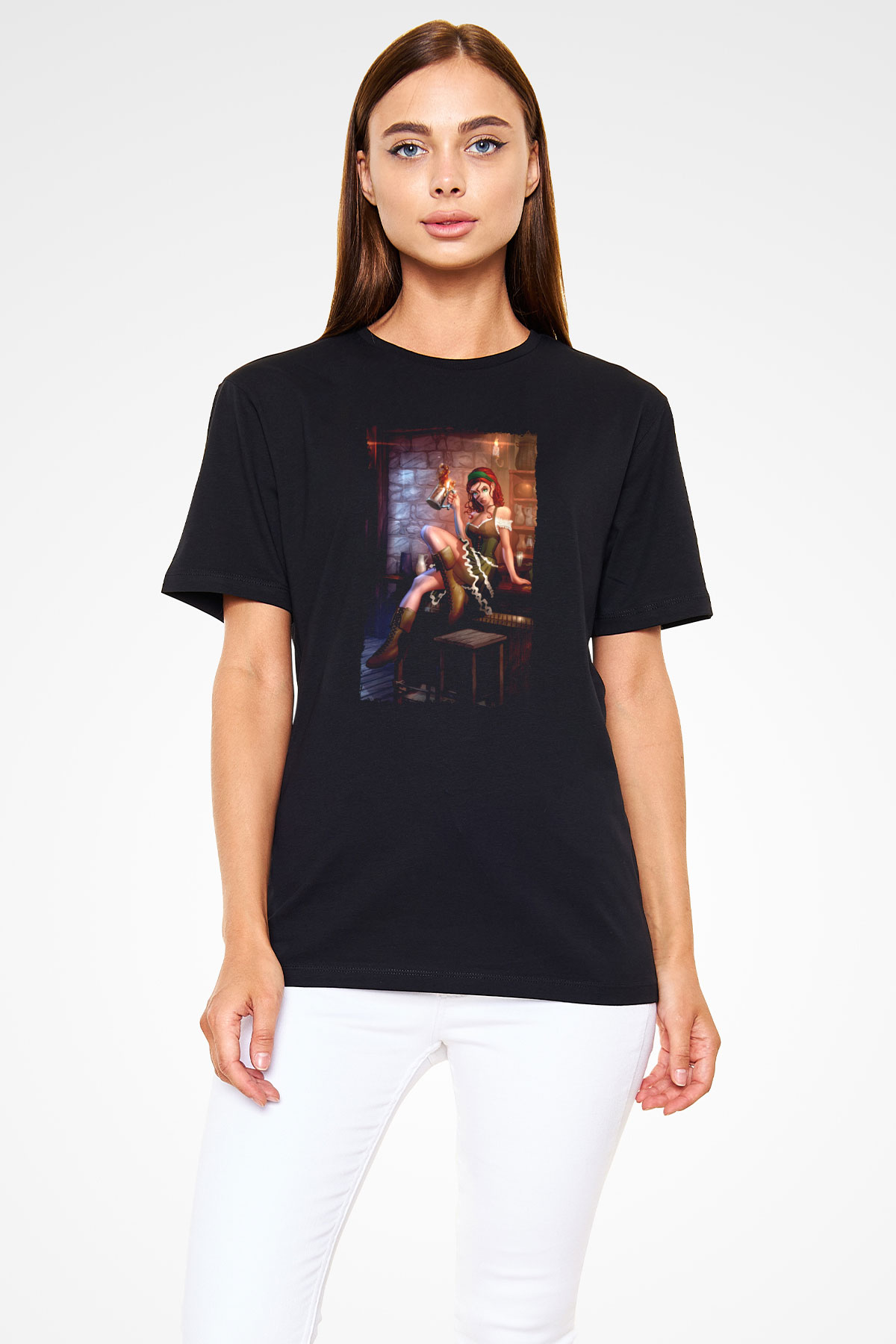 Barmaid Siyah Unisex Tişört T-Shirt - TişörtFabrikası