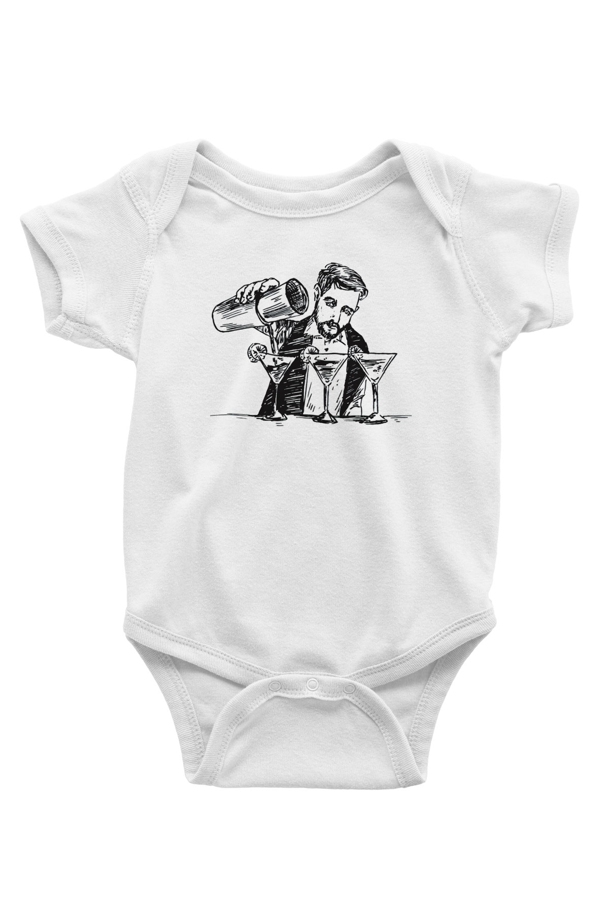 Barmen Baskılı Beyaz Unisex Bebek Body - Zıbın