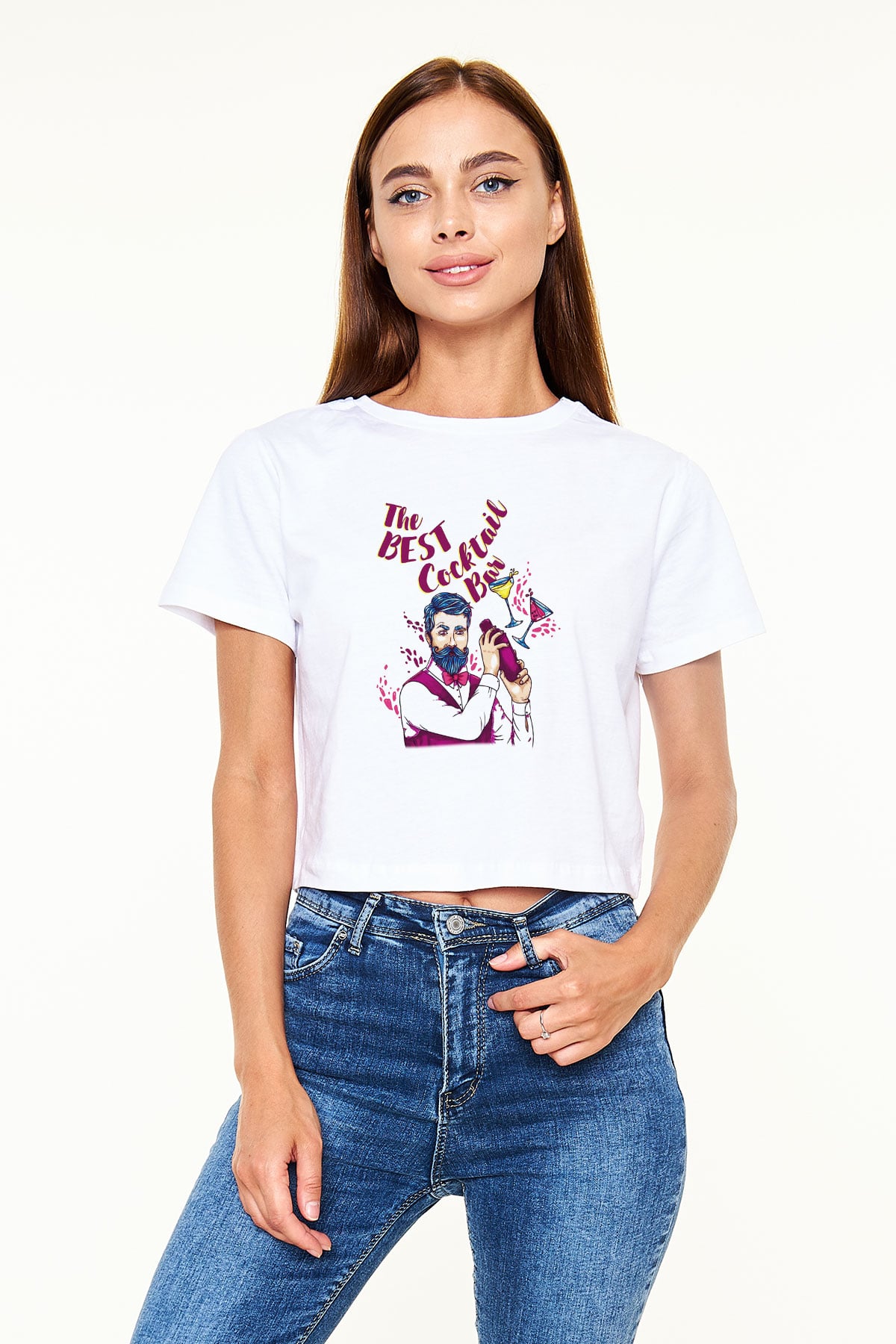 Barmen Beyaz Croptop Tişört