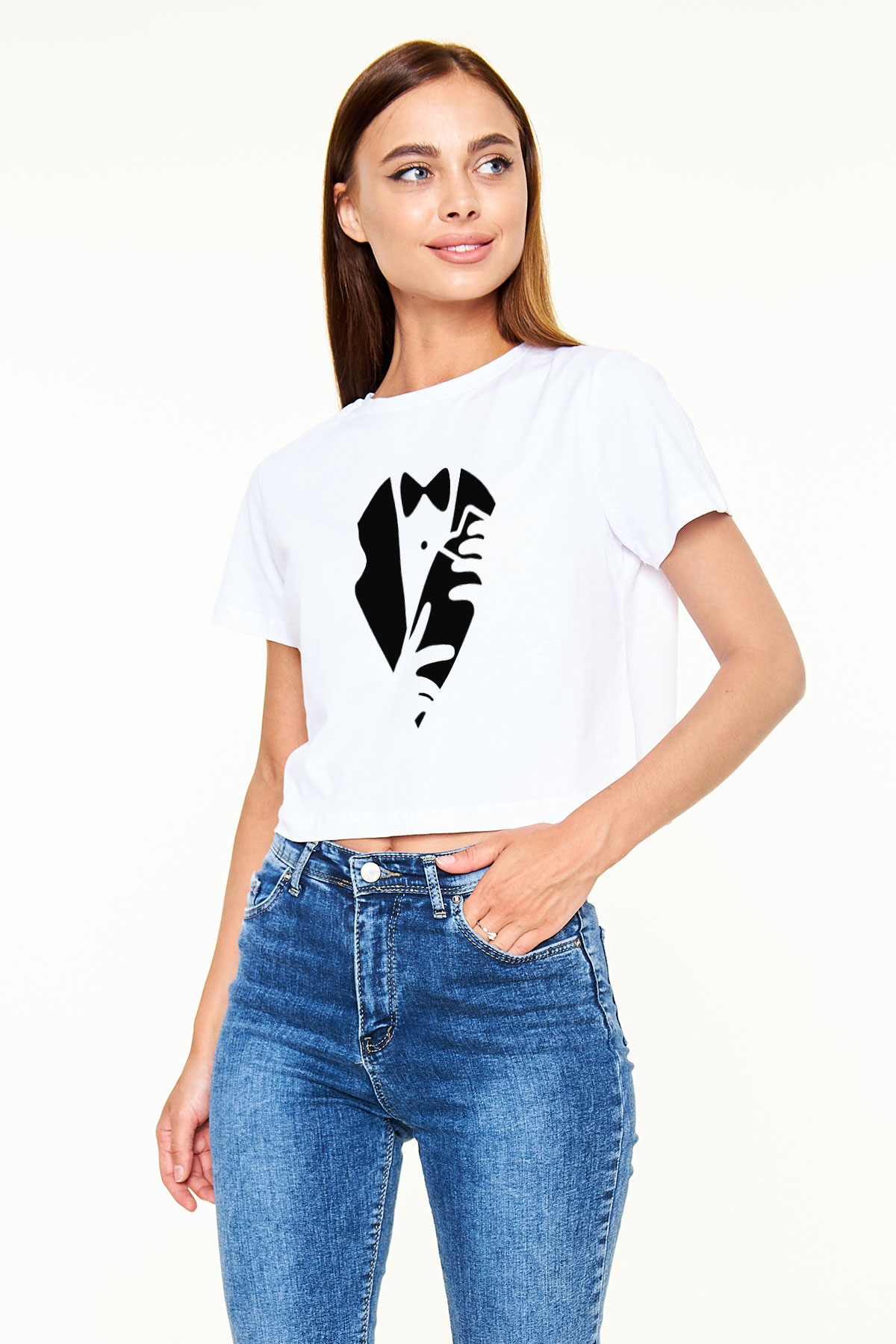 Barmen Beyaz Croptop Tişört