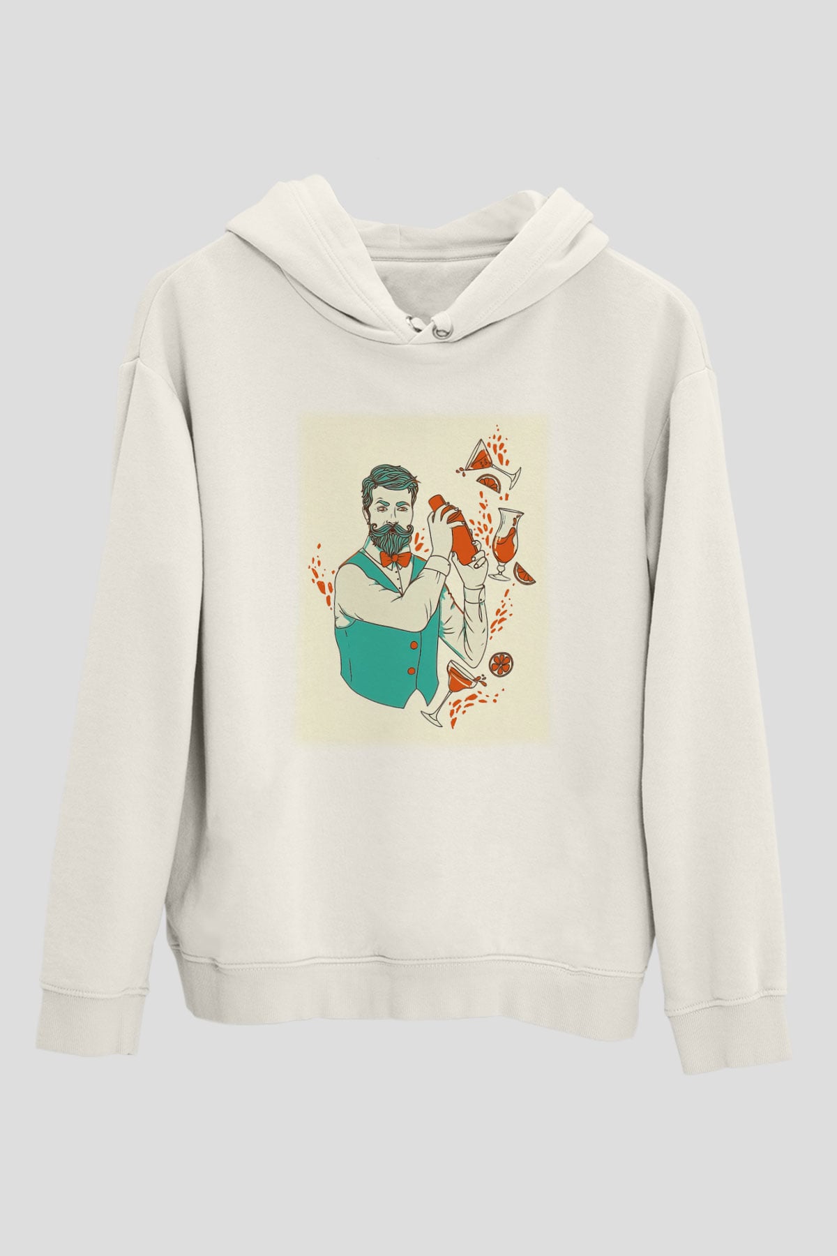 Barmen Beyaz Unisex Hoodie