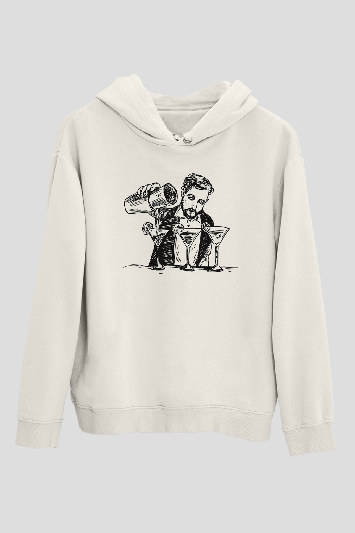 Barmen Beyaz Unisex Hoodie
