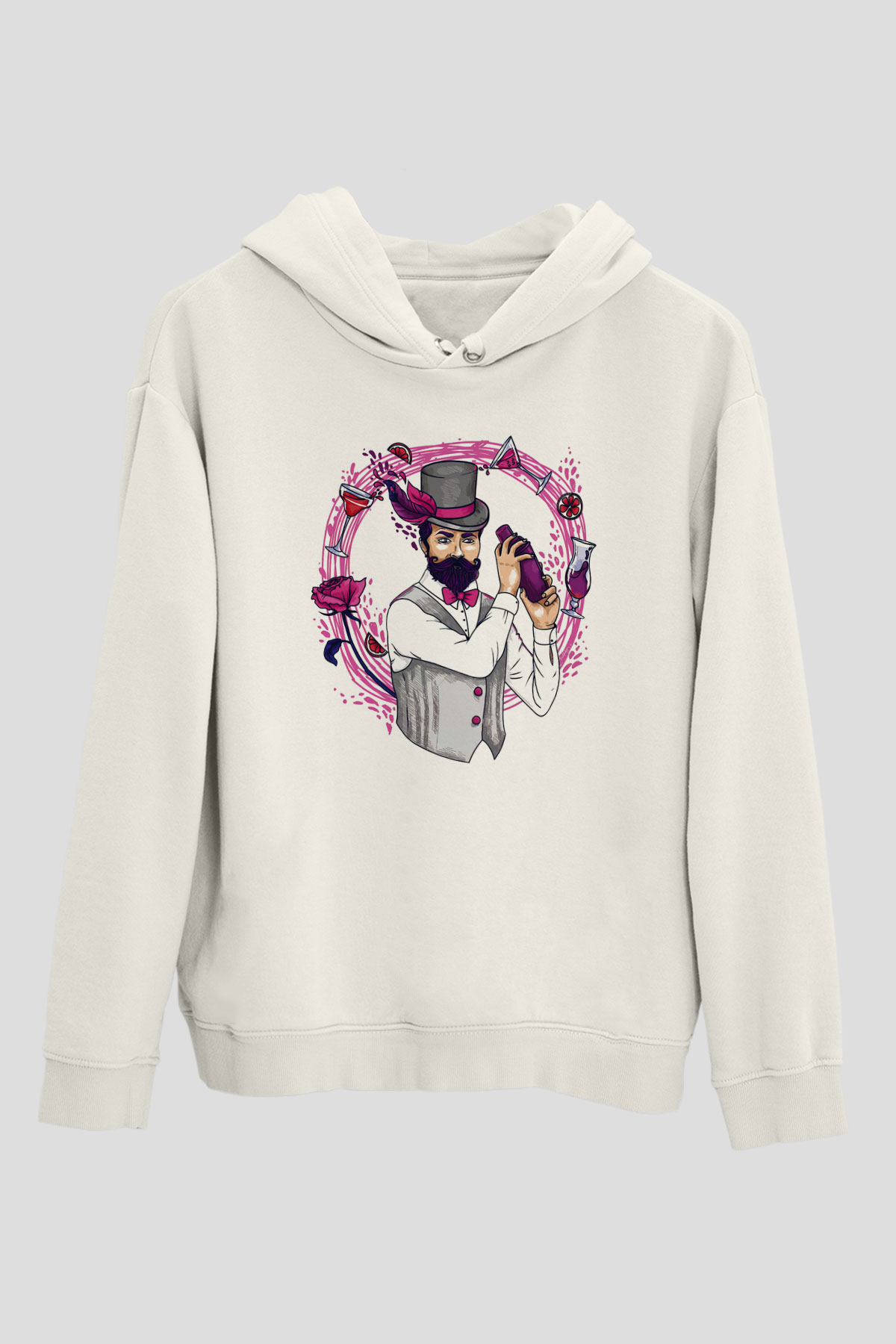 Barmen Beyaz Unisex Hoodie
