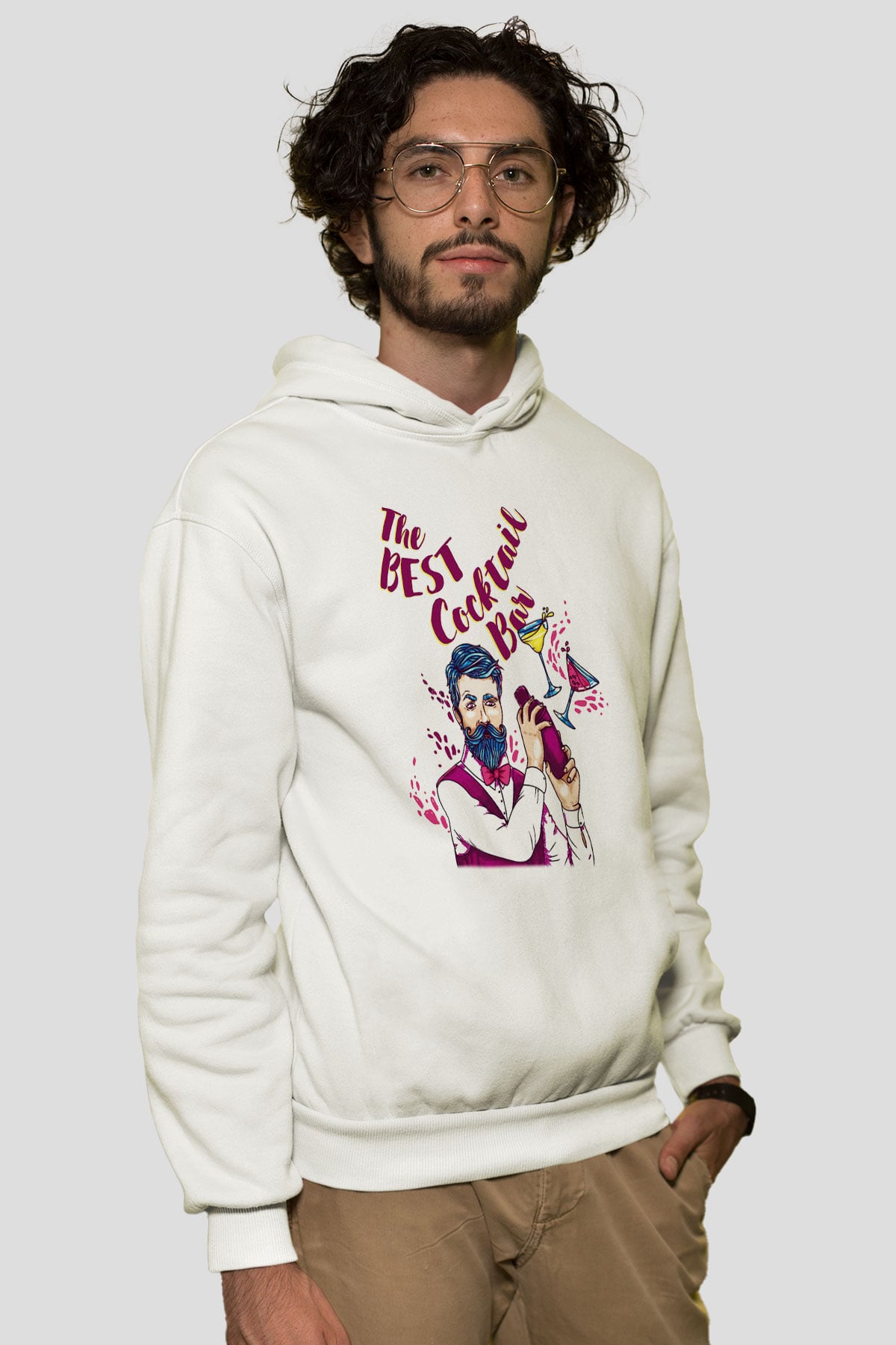 Barmen Beyaz Unisex Hoodie
