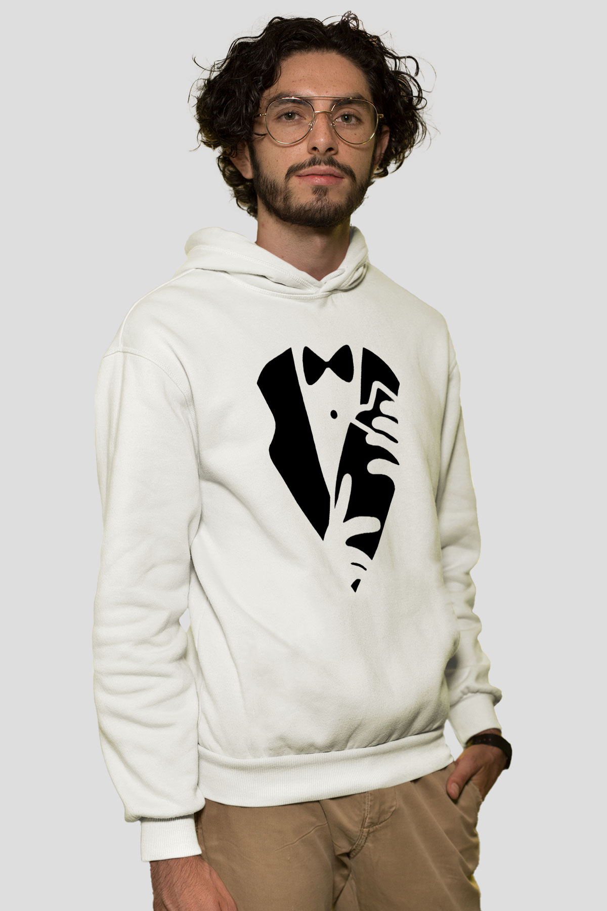 Barmen Beyaz Unisex Hoodie