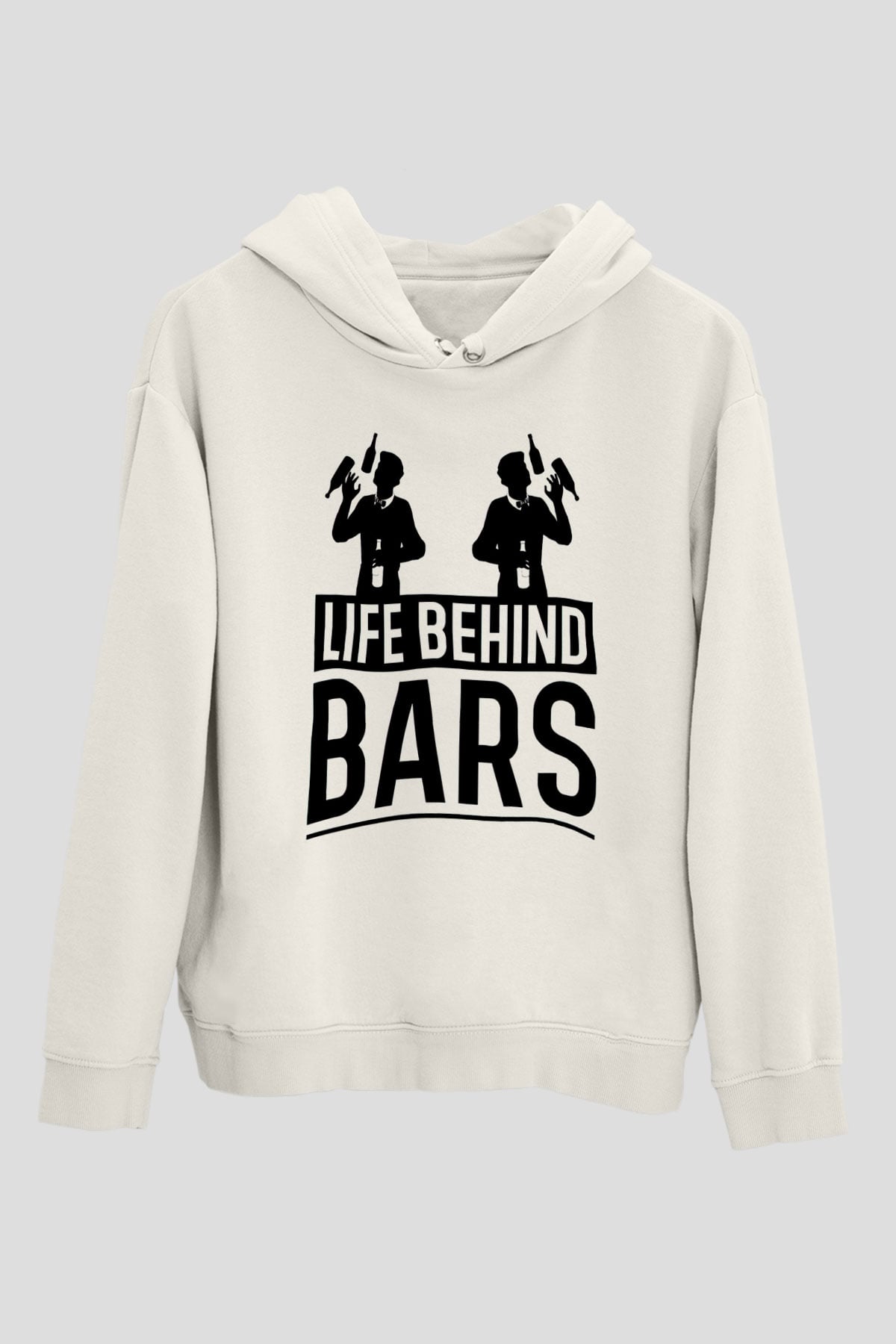 Barmen Beyaz Unisex Kapüşonlu Sweatshirt