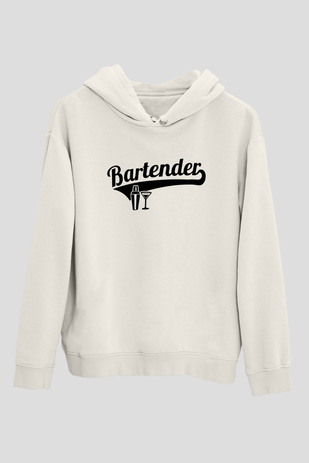 Barmen Beyaz Unisex Kapüşonlu Sweatshirt