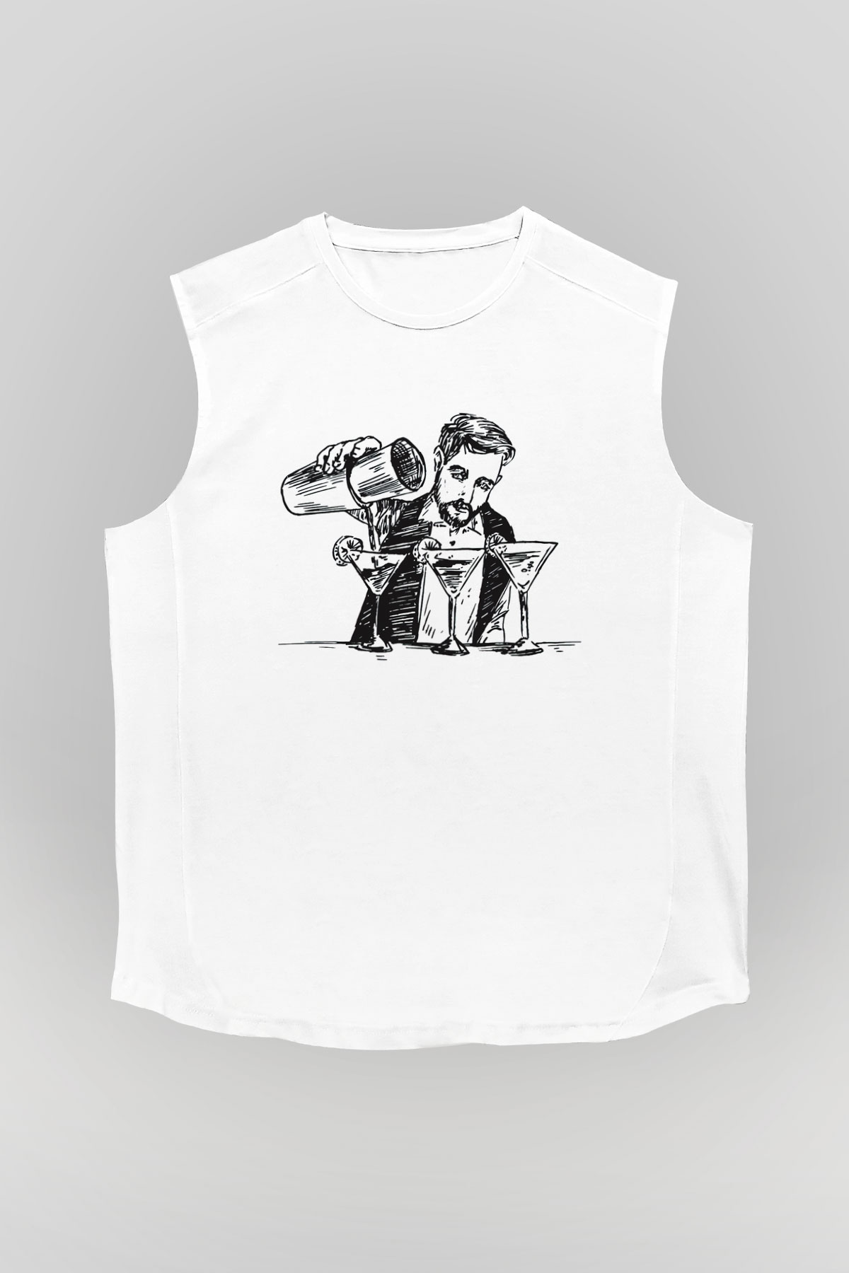 Barmen Beyaz Unisex Kolsuz Tişört