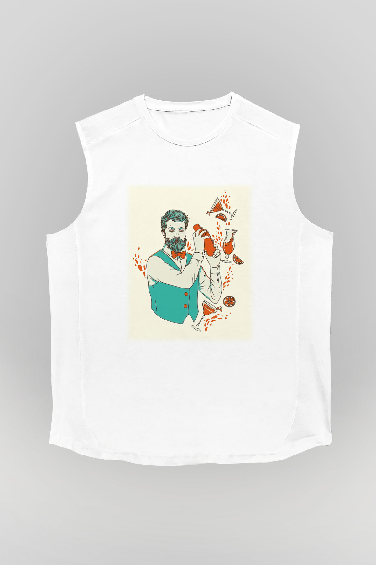 Barmen Beyaz Unisex Kolsuz Tişört