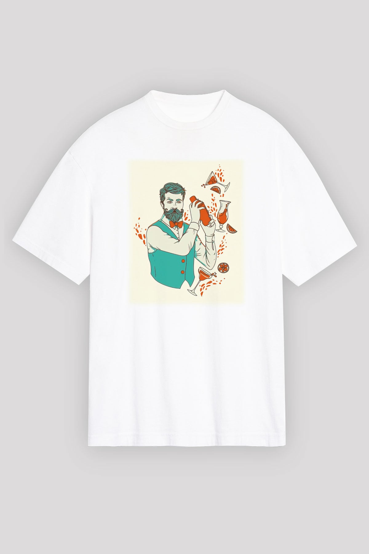 Barmen Beyaz Unisex Oversize Tişört T-Shirt