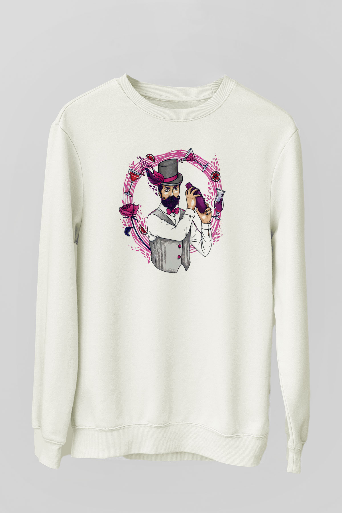 Barmen Beyaz Unisex Sweatshirt