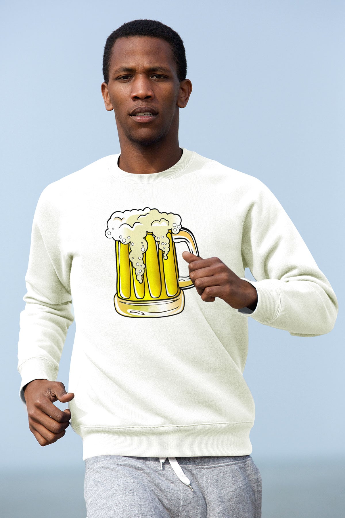 Barmen Beyaz Unisex Sweatshirt