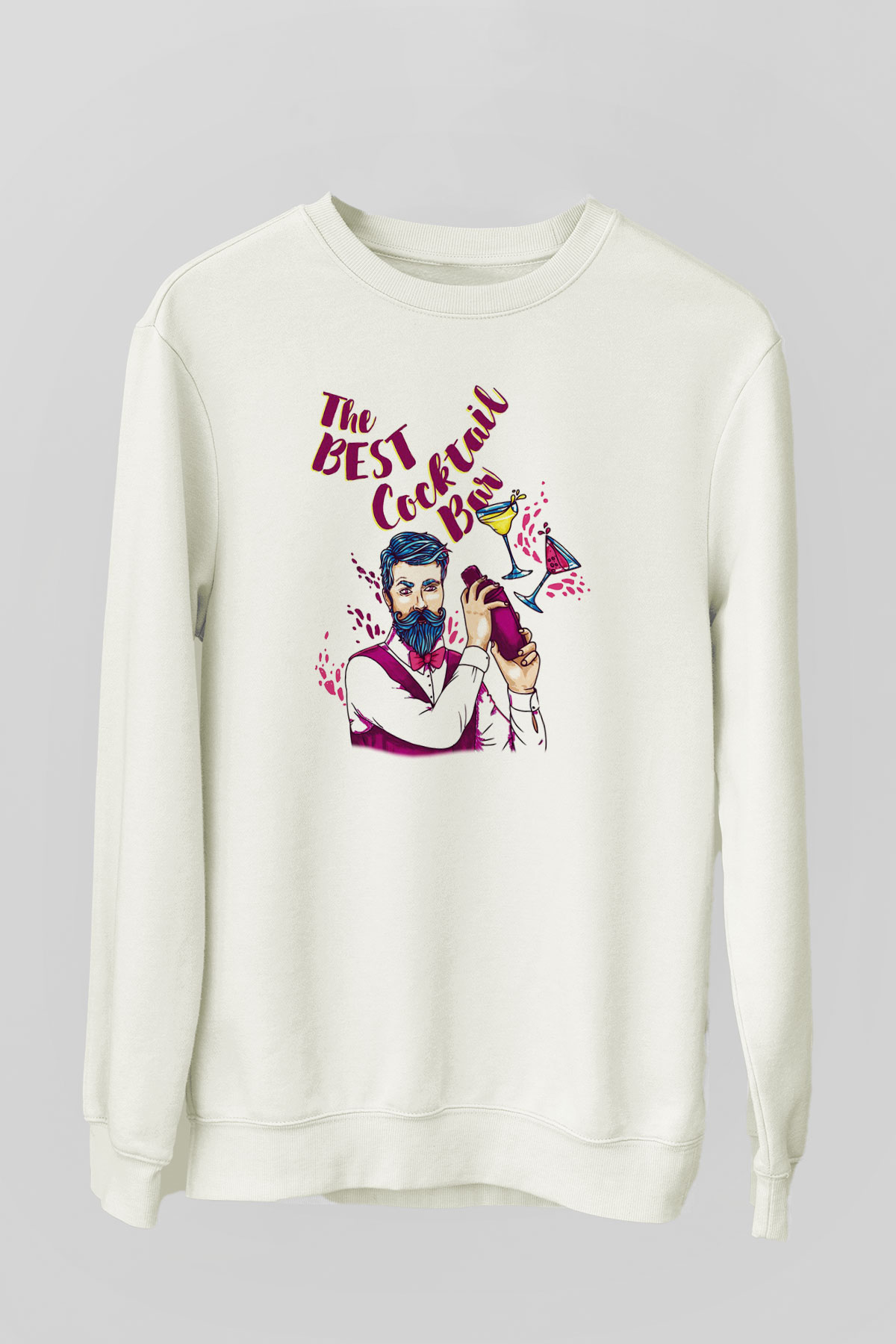 Barmen Beyaz Unisex Sweatshirt