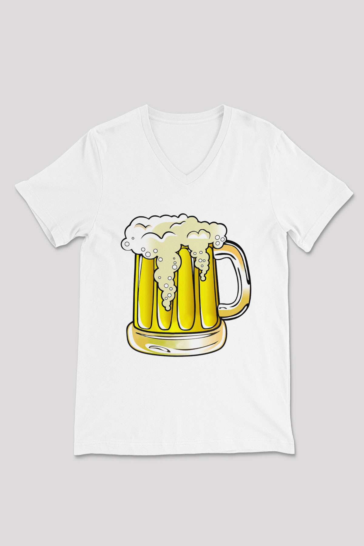Barmen Beyaz Unisex V Yaka Tişört T-Shirt