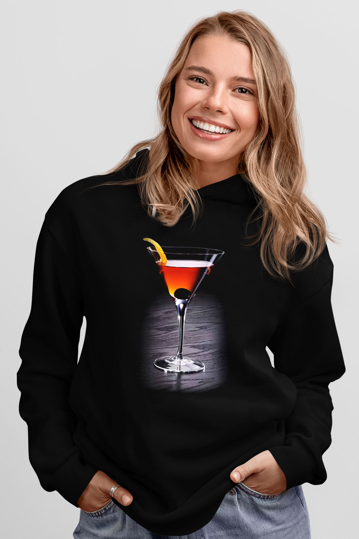 Barmen Siyah Unisex Kapşonlu Sweatshirt