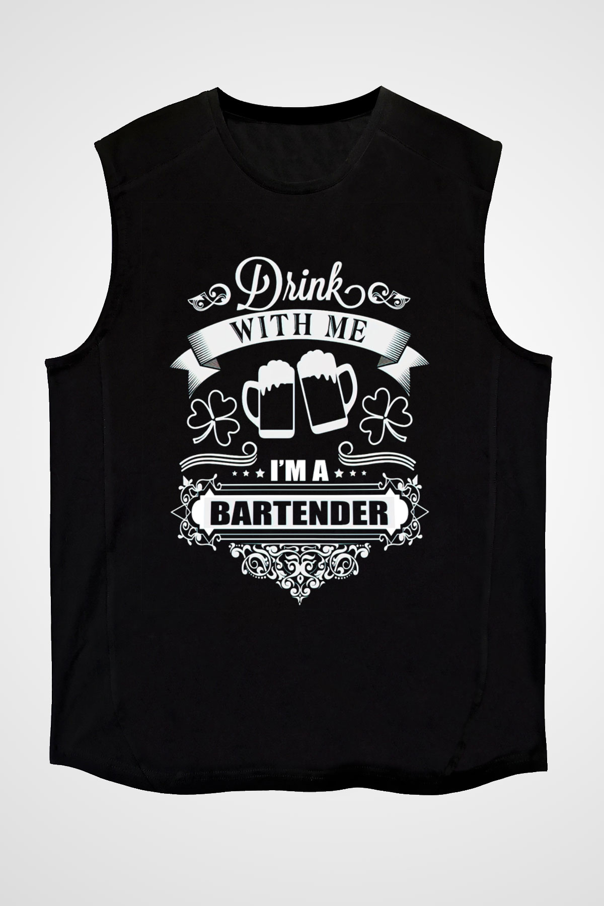 Barmen Siyah Unisex Kolsuz Tişört
