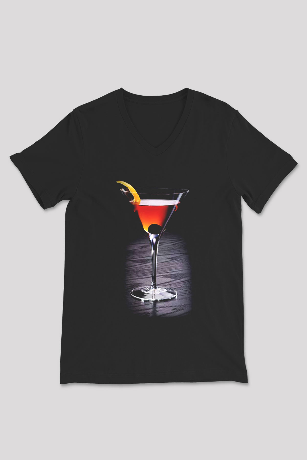 Barmen Siyah Unisex V Yaka Tişört T-Shirt
