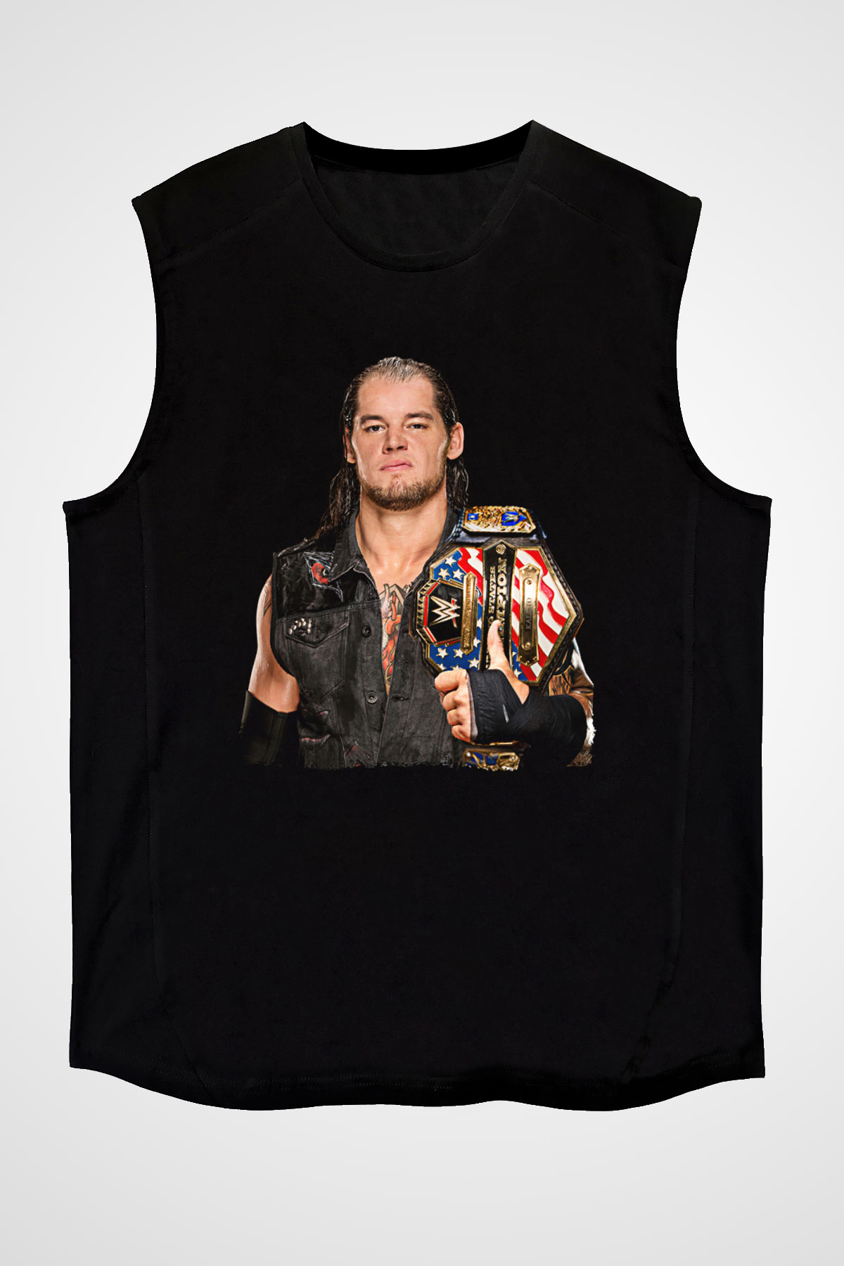 Baron Corbin Baskılı Unisex Siyah Kolsuz Tişört - Tshirt