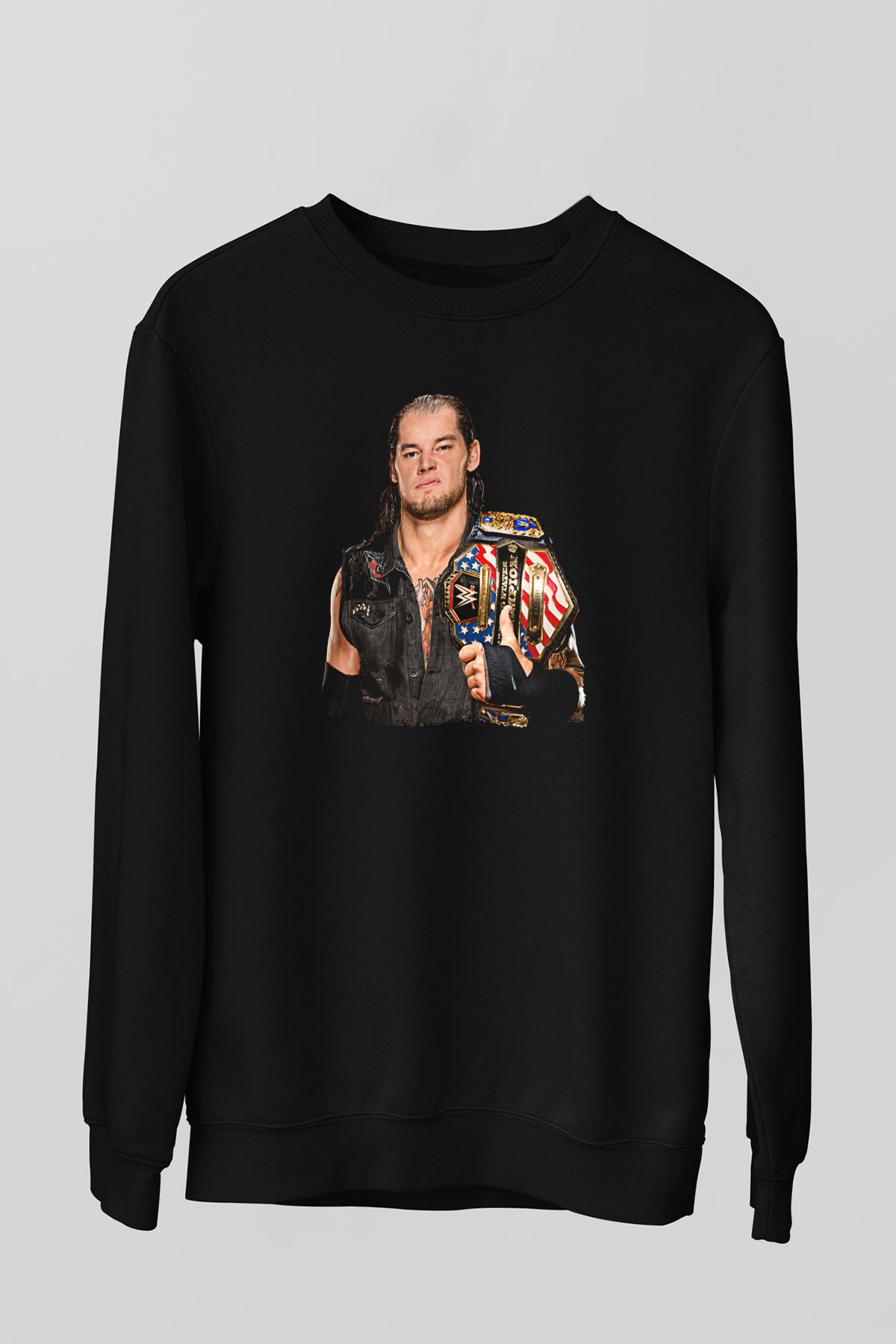 Baron Corbin Baskılı Unisex Siyah Sweatshirt