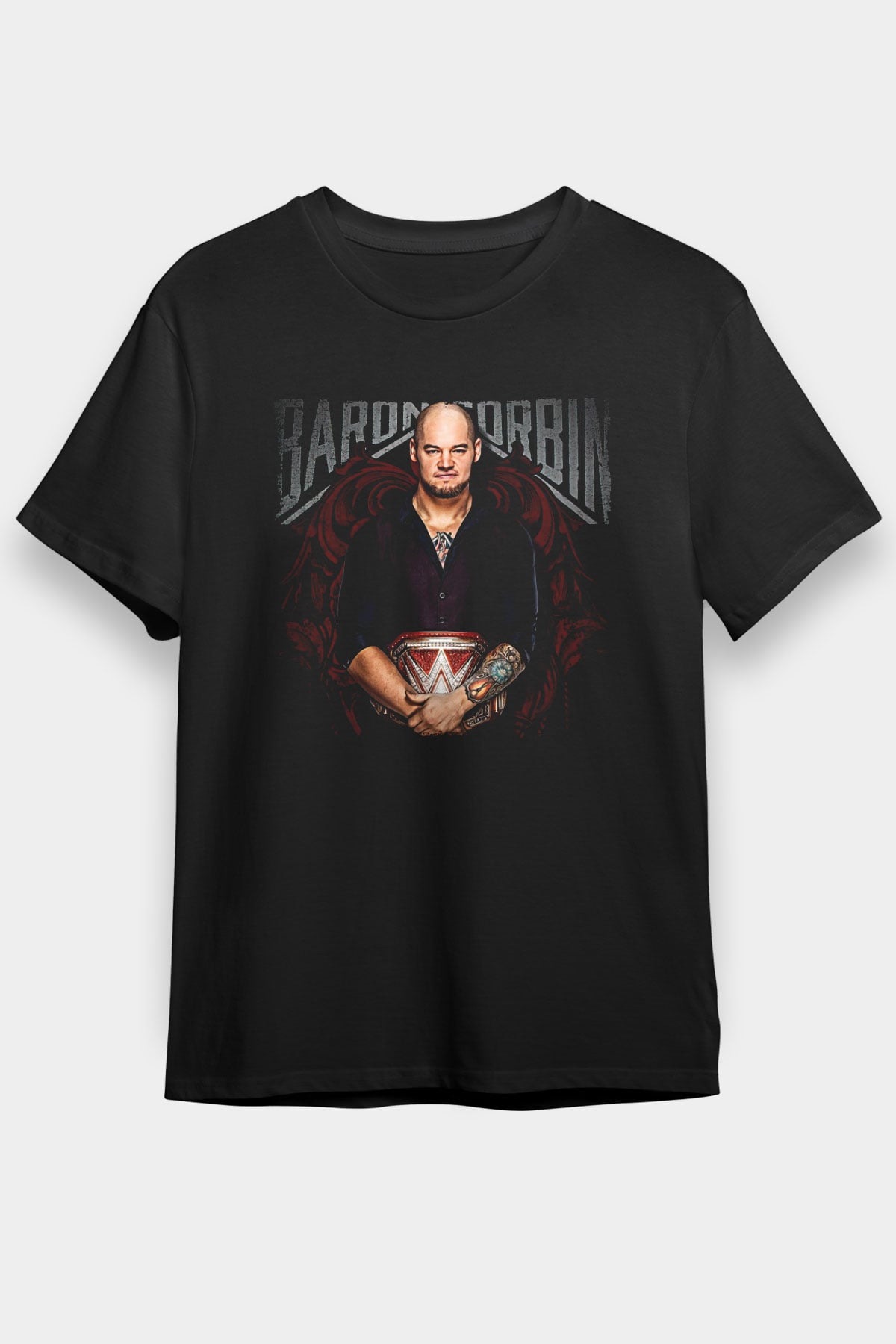 Baron Corbin Baskılı Unisex Siyah Tişört - Tshirt