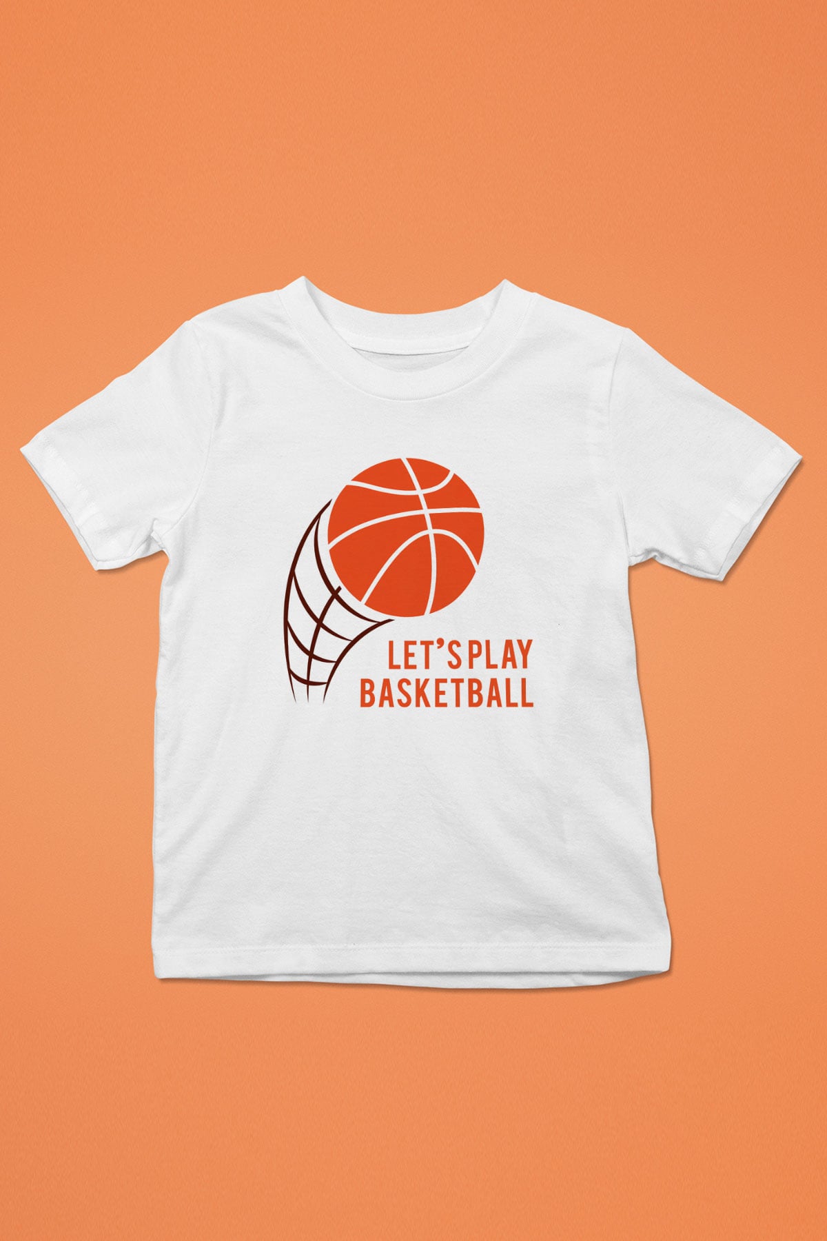 Basketbol Baskılı Beyaz Unisex Çocuk Tişört