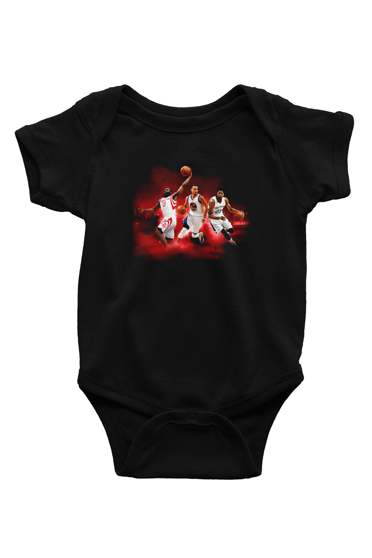 Basketbol Baskılı Siyah Bebek Body - Zıbın