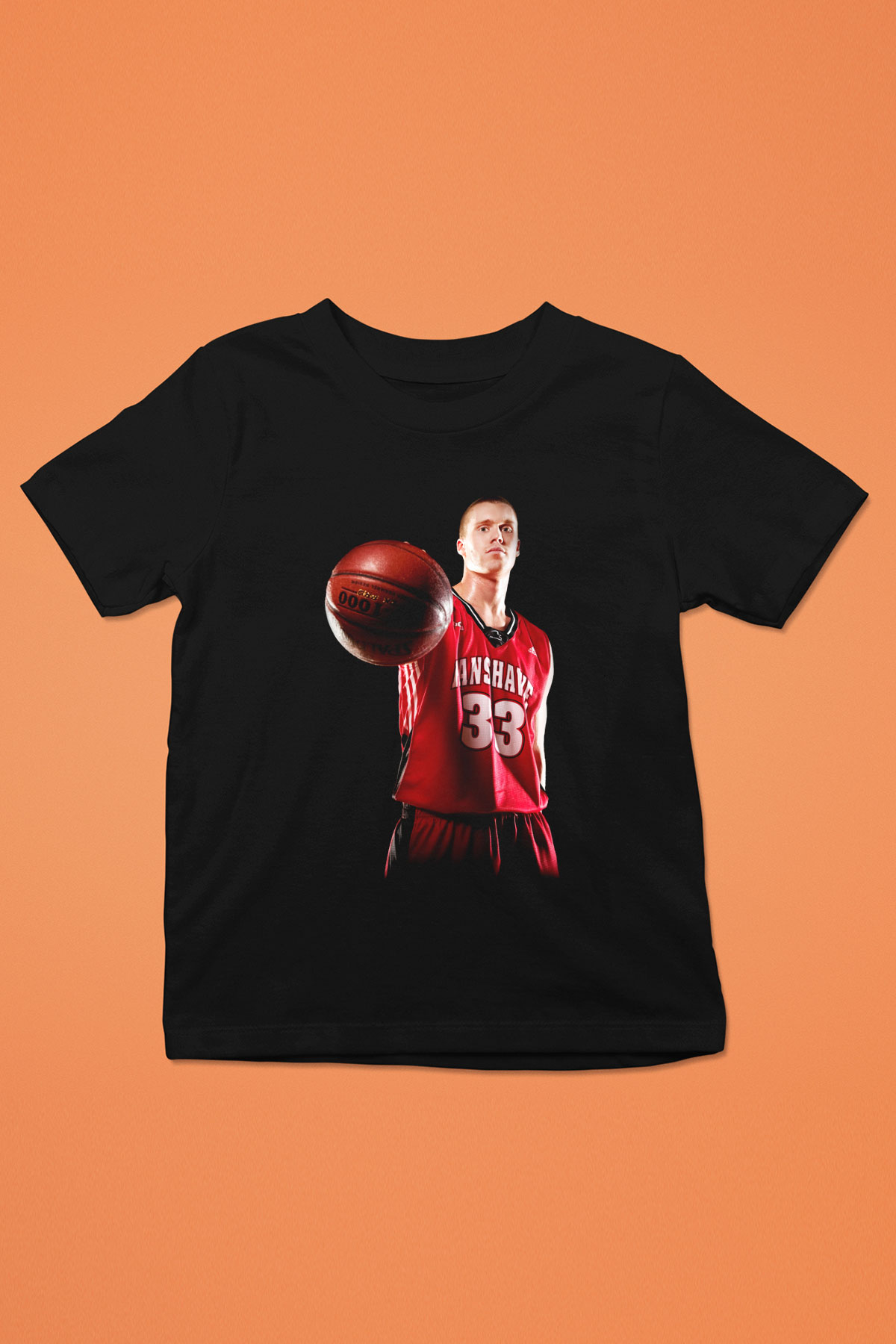 Basketbol Baskılı Siyah Unisex Çocuk Tişört