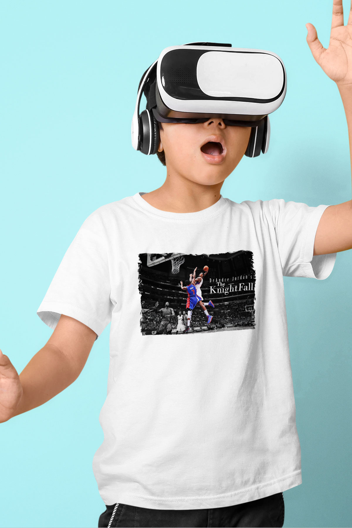 Basketbol Beyaz Unisex Çocuk Tişört