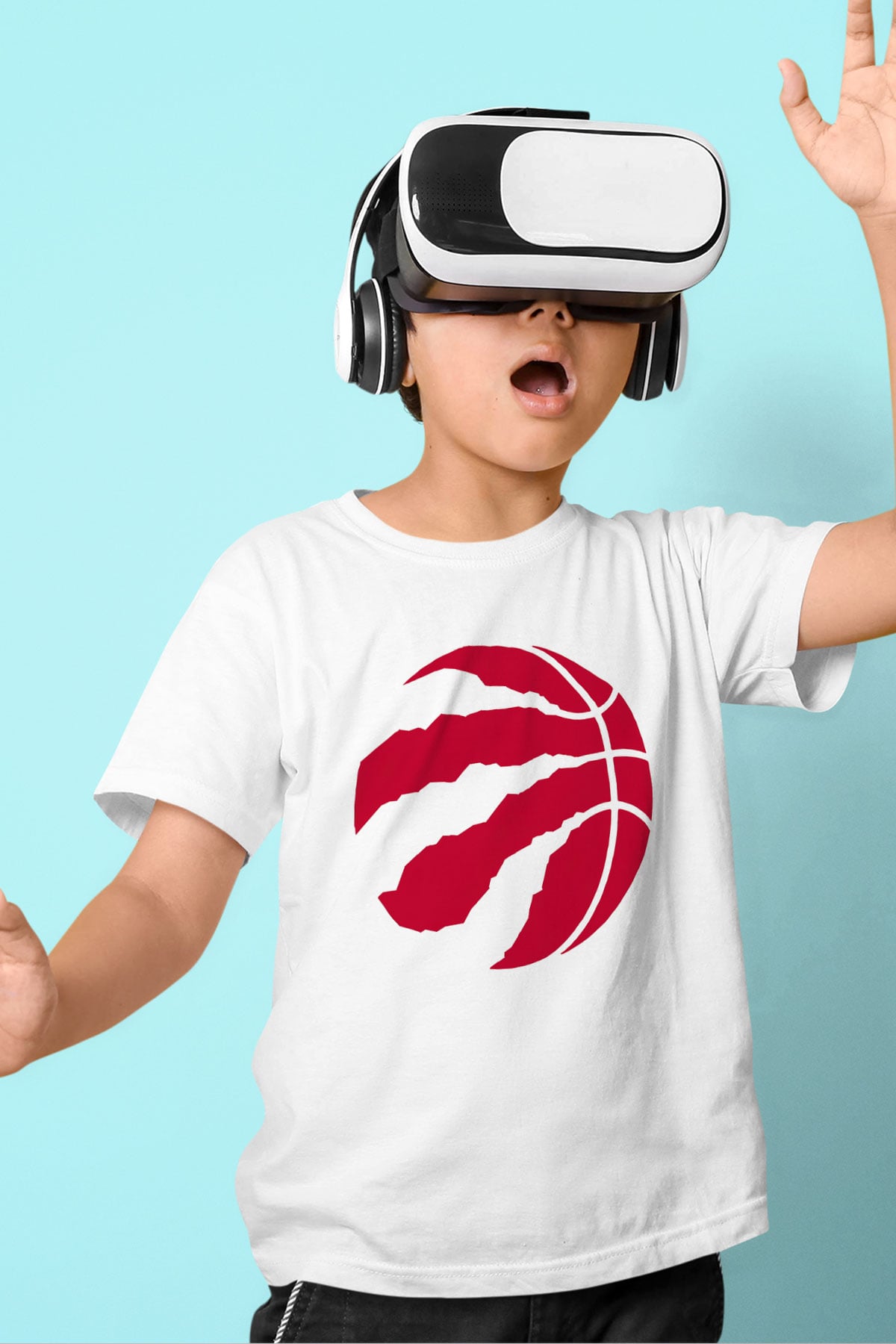 Basketbol Beyaz Unisex Çocuk Tişört