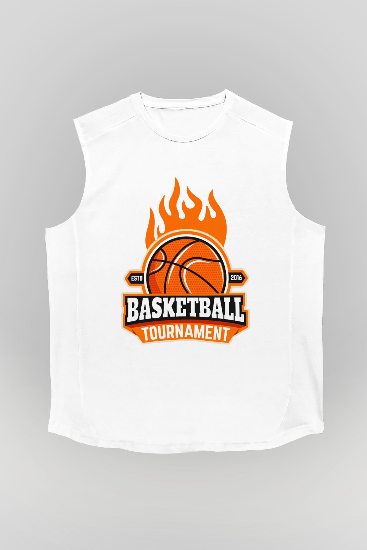 Basketbol Beyaz Unisex Kolsuz Tişört