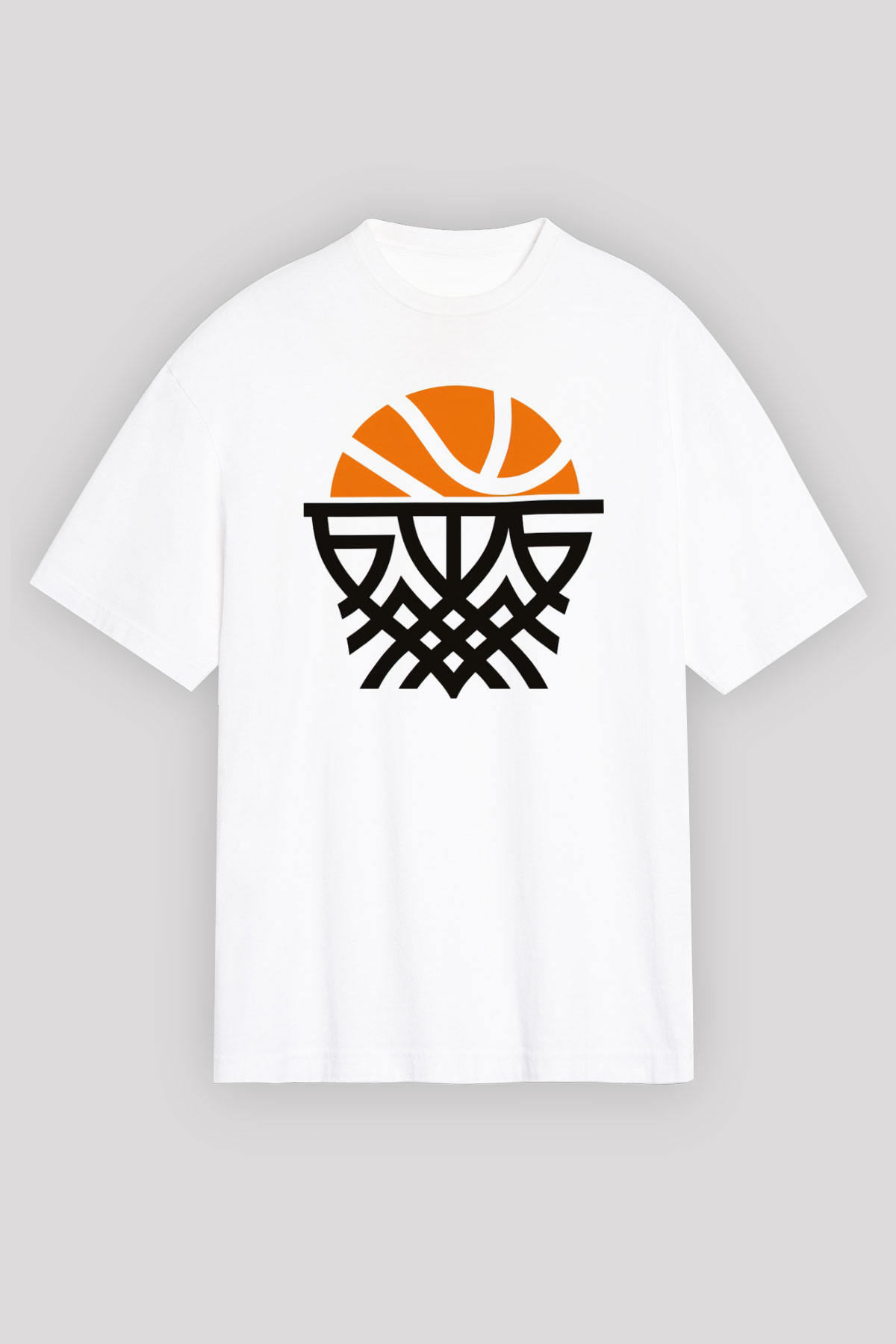 Basketbol Beyaz Unisex Oversize Tişört T-Shirt