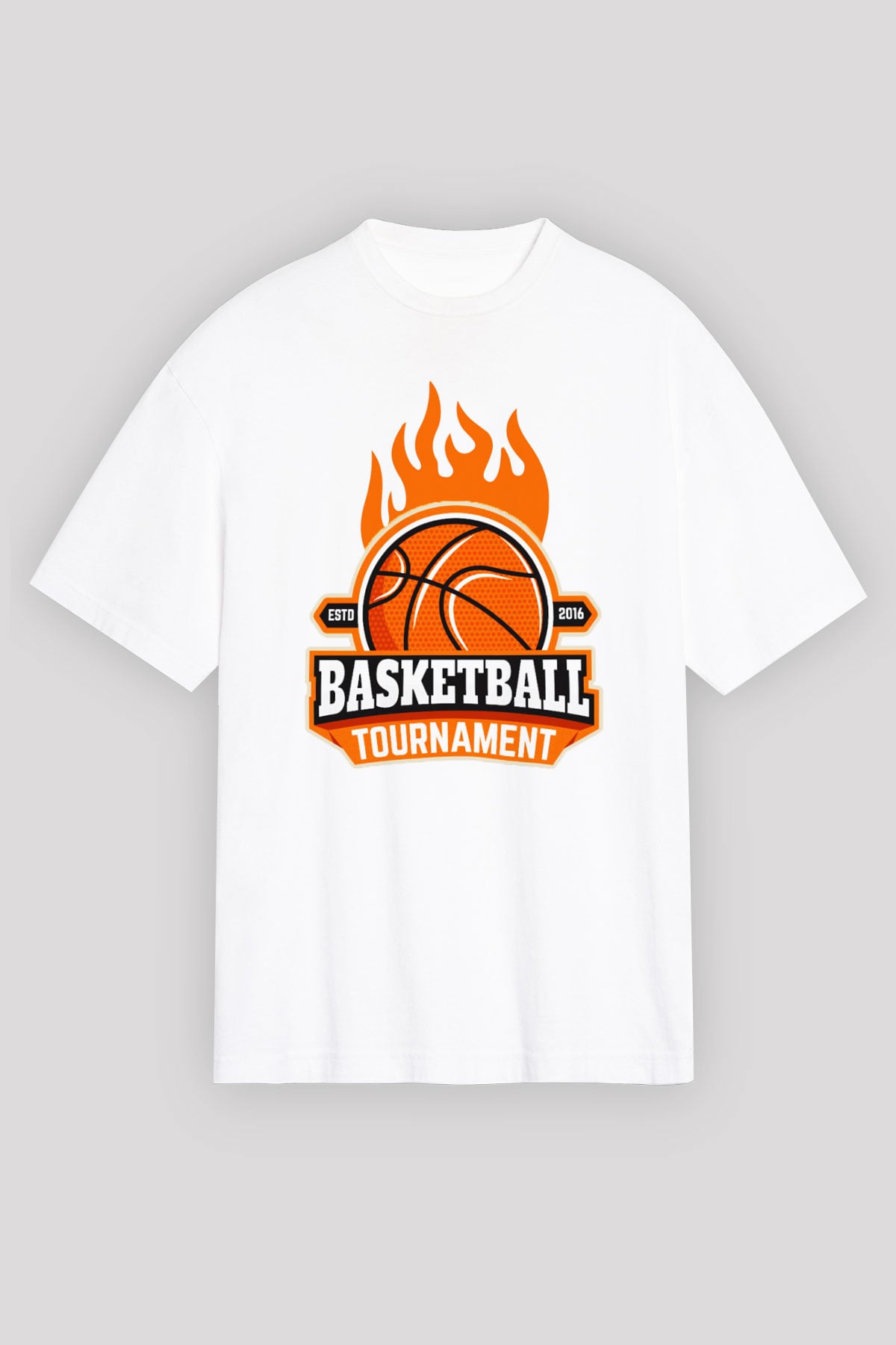 Basketbol Beyaz Unisex Oversize Tişört T-Shirt