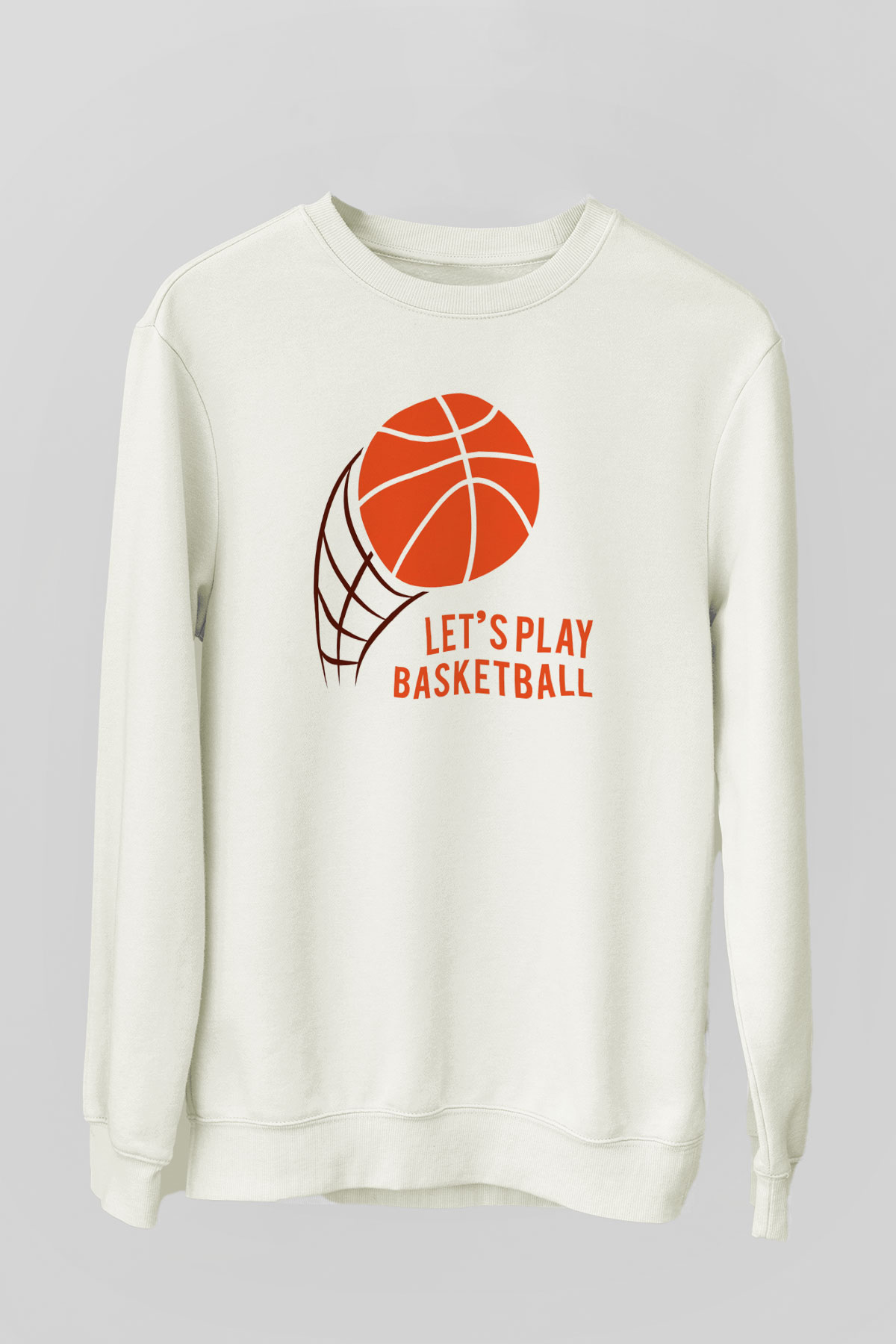 Basketbol Beyaz Unisex Sweatshirt