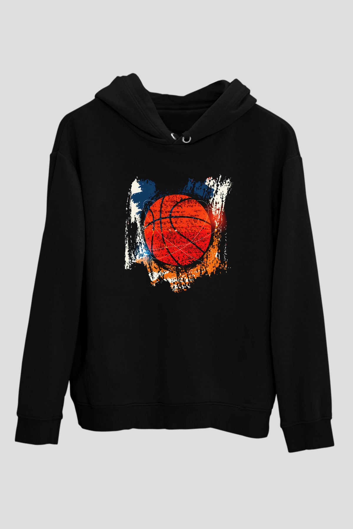 Basketbol Siyah Unisex Hoodie