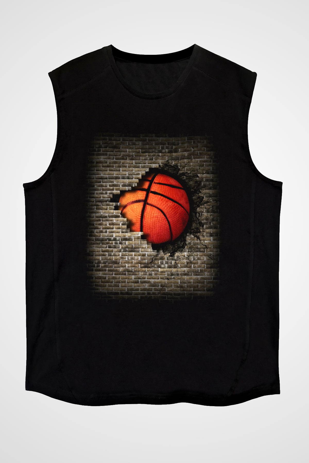 Basketbol Siyah Unisex Kolsuz Tişört