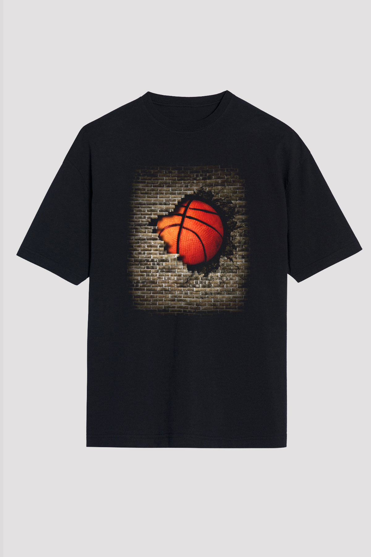Basketbol Siyah Unisex Oversize Tişört T-Shirt