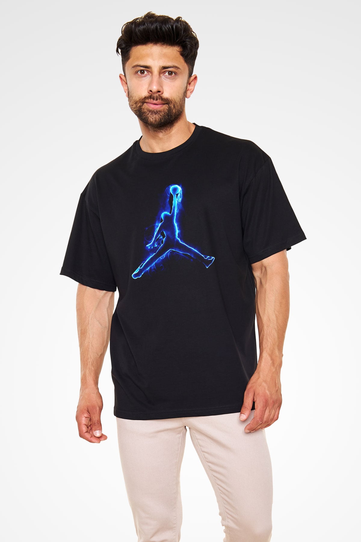 Basketbol Siyah Unisex Oversize Tişört T-Shirt